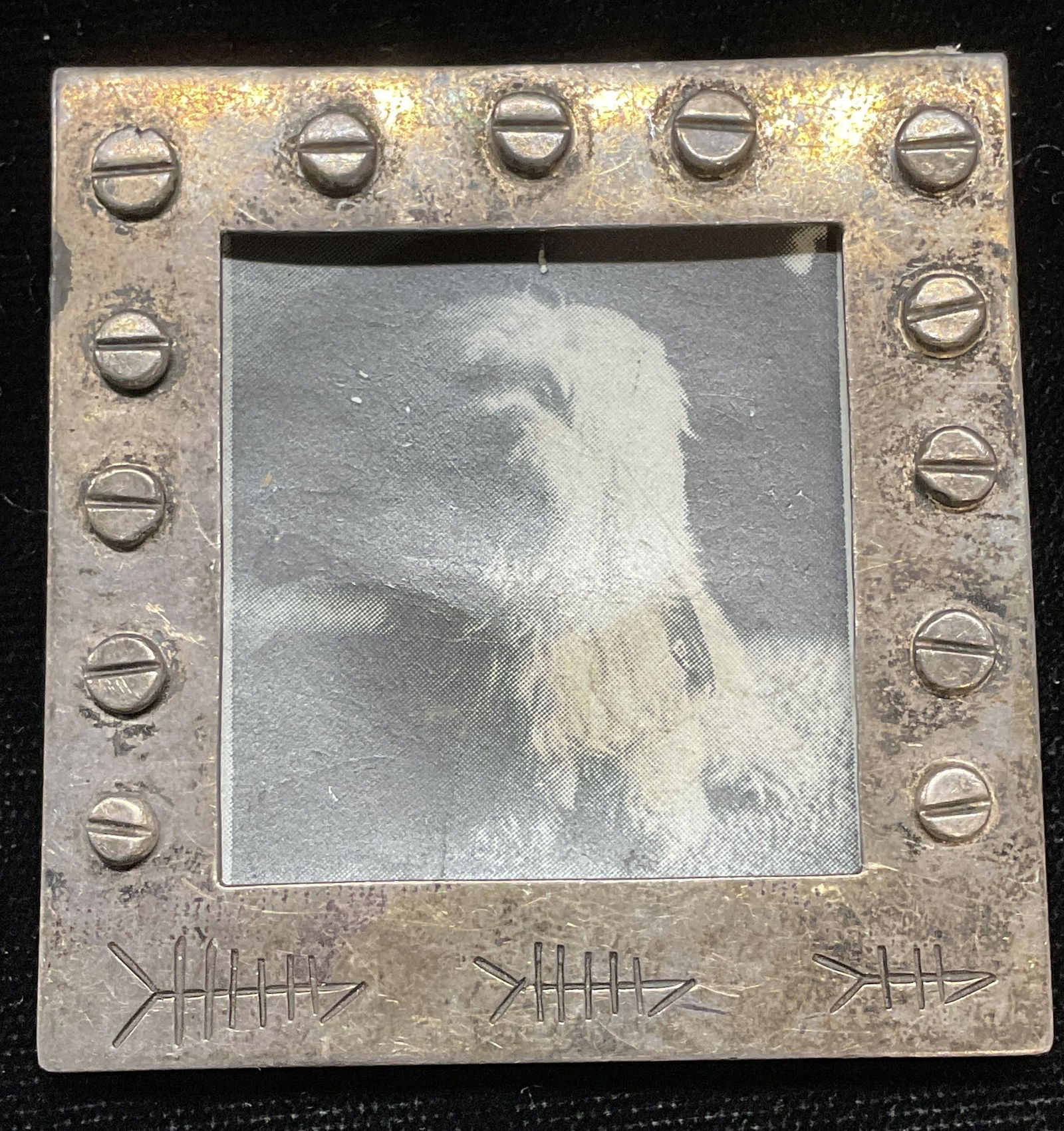 Vtg Sterling Silver Picture Frame Brooch (1 of 7)