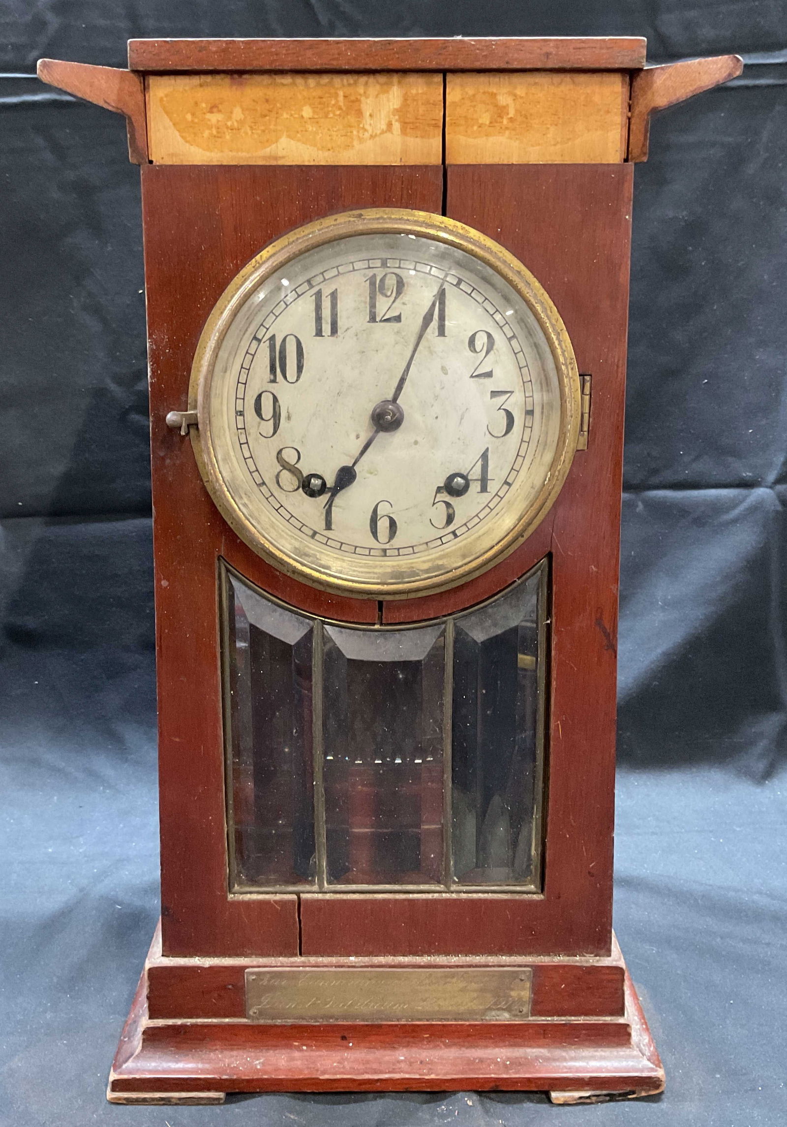 Signed Antique Wooden Mantle Clock (1 of 8)