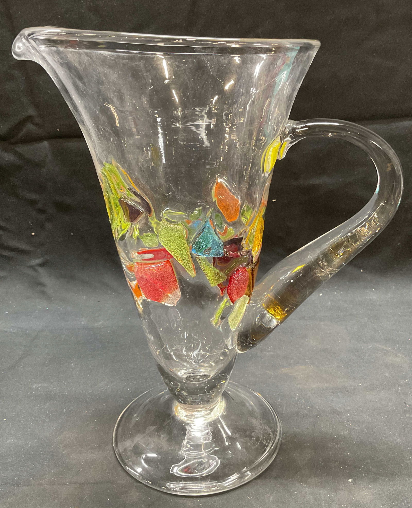 Hand Blown Multicolor Art Glass Pitcher (1 of 6)