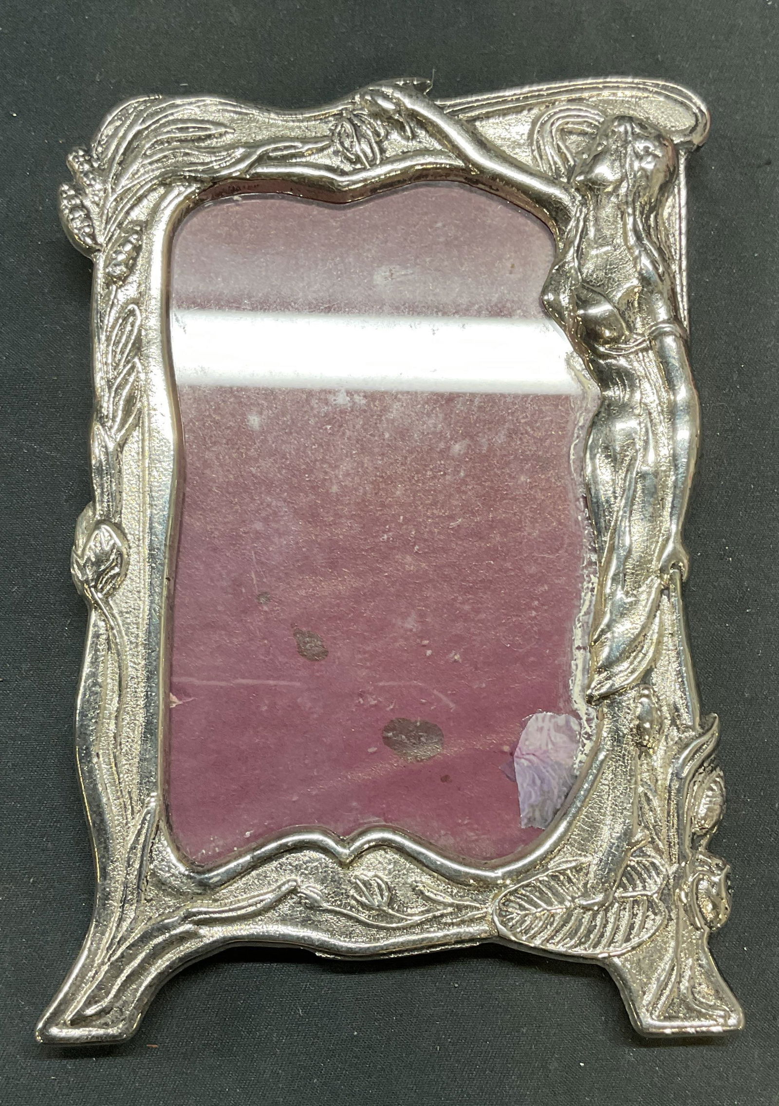 Silver Tn Art Nouveau Style Figural Picture Frame (1 of 6)