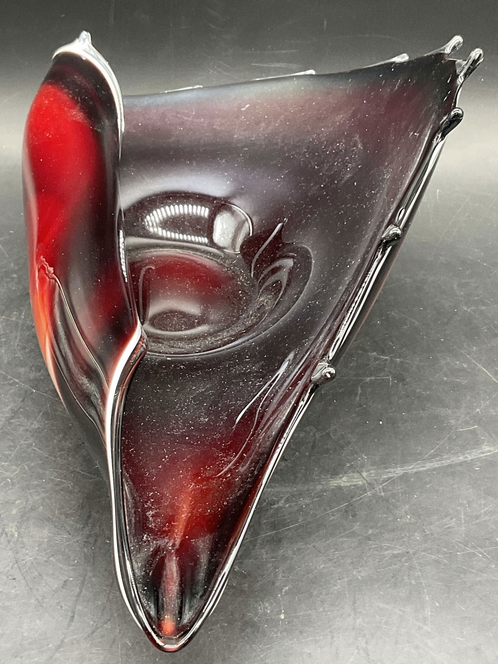 Murano Style Art Glass Shell Form Centerpiece Bowl (1 of 9)