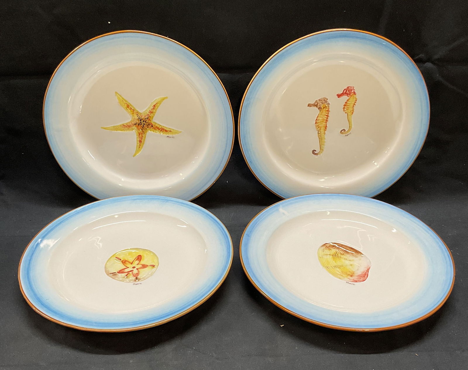 Set 4 VIETRI Sea Life Ceramic Plates, Italy (1 of 6)