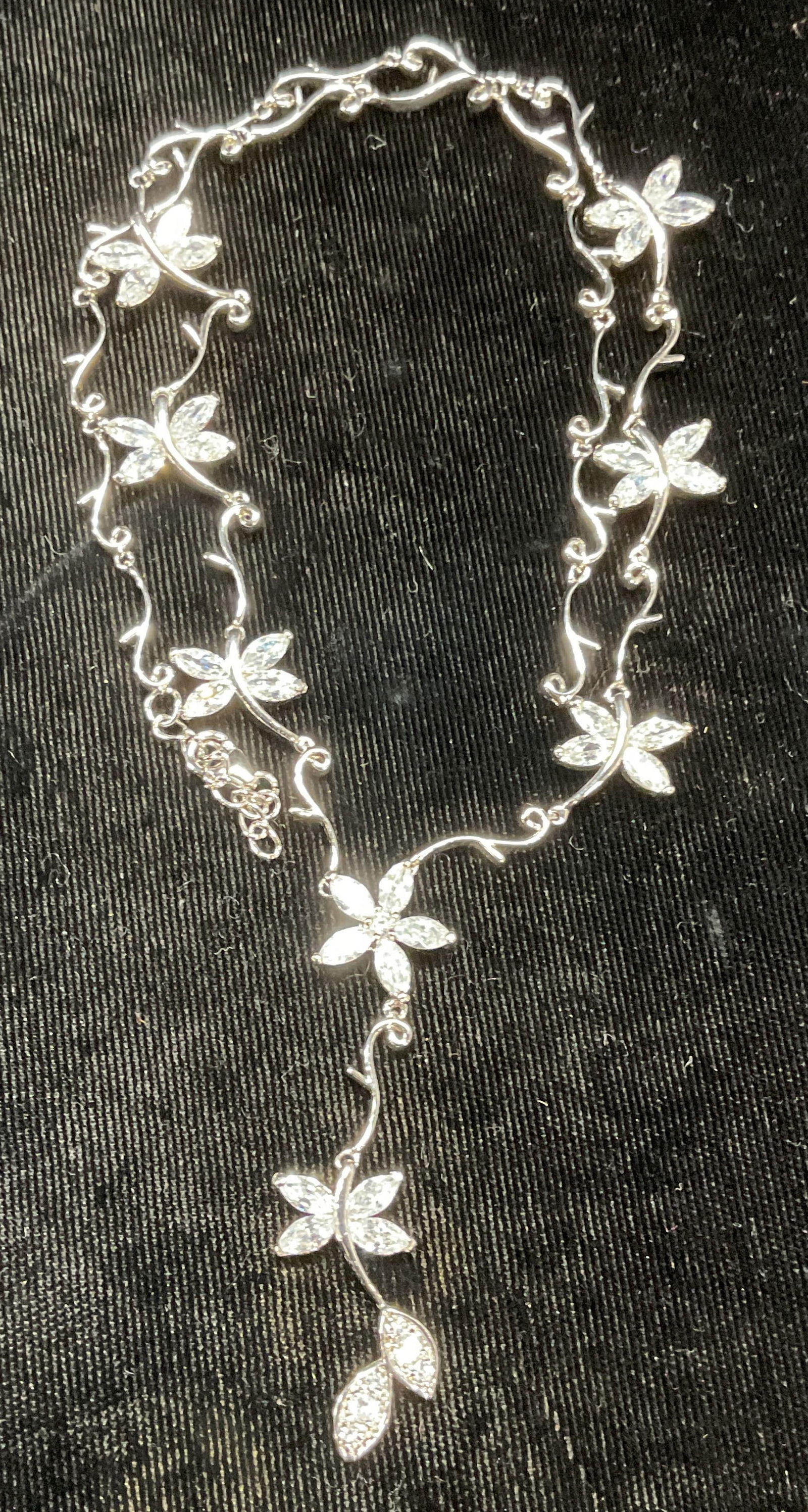 Signed RP Sterling Silver Crystal Pendant Necklace (1 of 7)