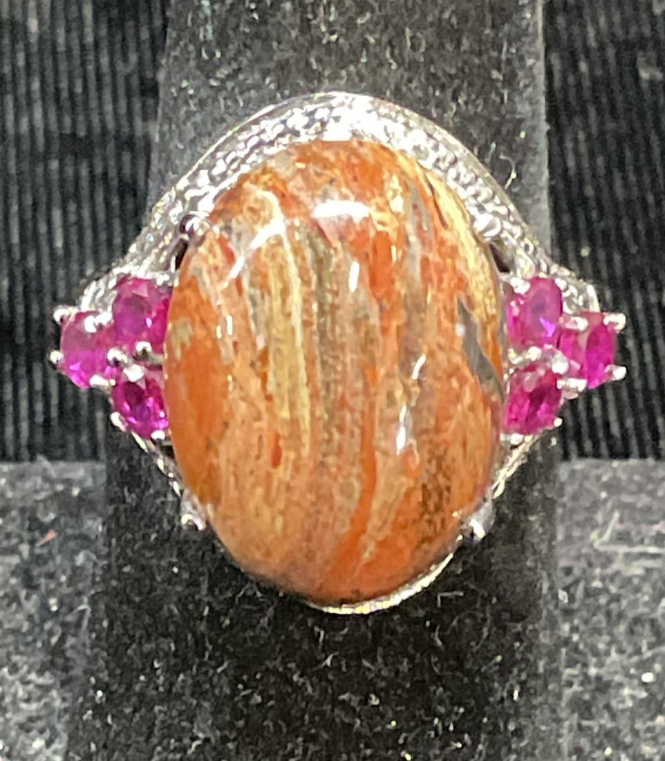 Stainless Steel Topaz Semiprecious Ring (1 of 6)