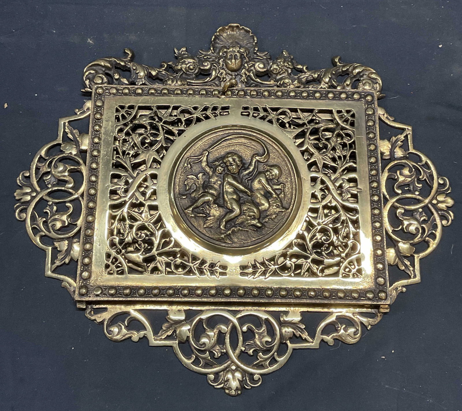 Vtg Brass Cherub Letter/Mail Holder (1 of 7)