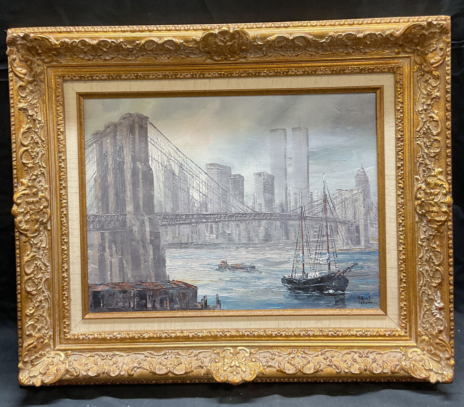 Robert Lebron Brooklyn Bridge Oil Painting (1 of 7)