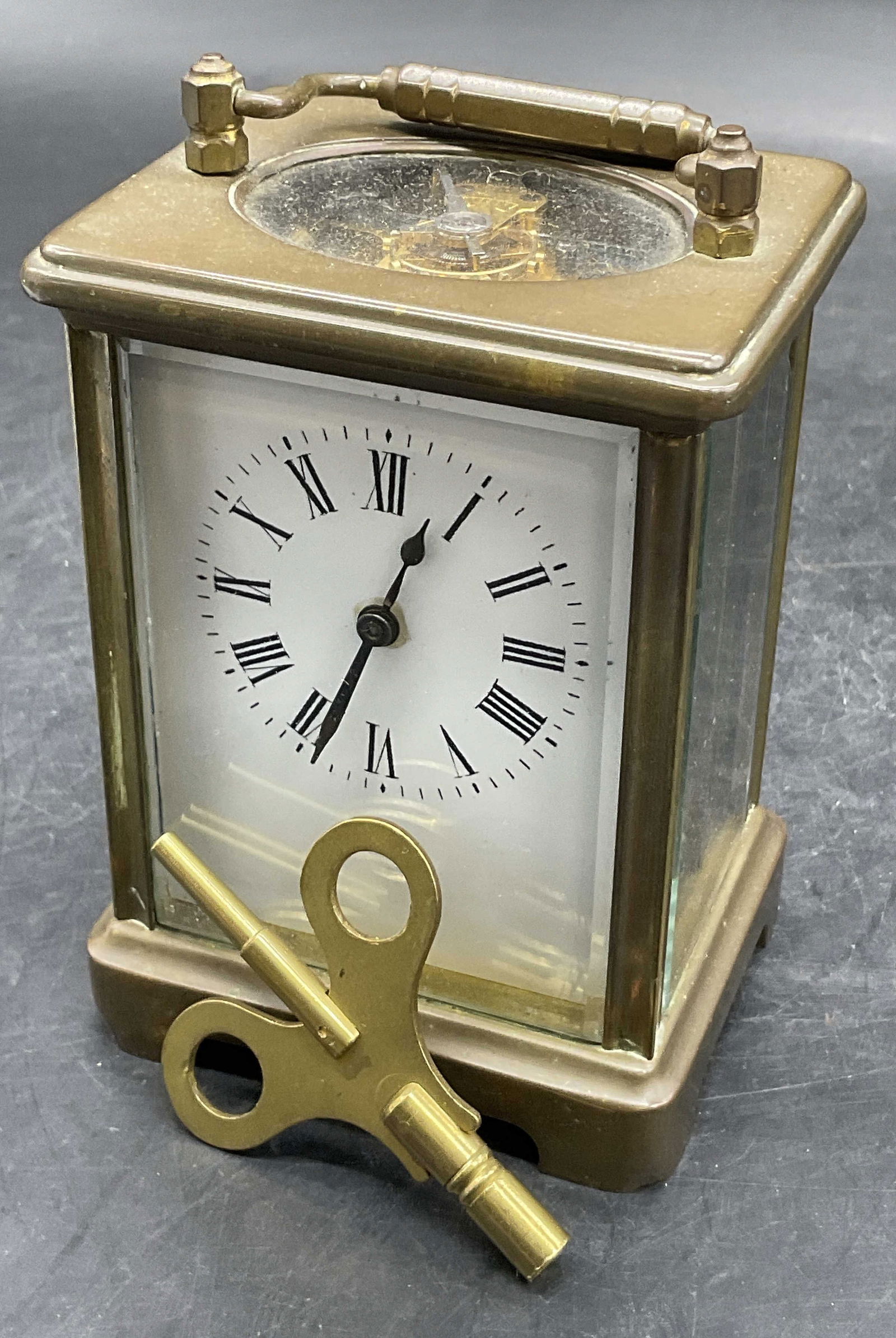 Vintage French Brass Carriage Clock W/ Key (1 of 12)