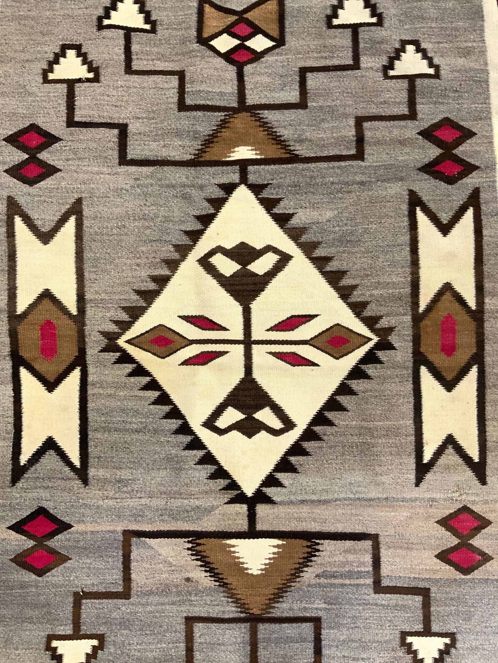 Vntg Handmade Wool Navajo Area Rug (1 of 8)