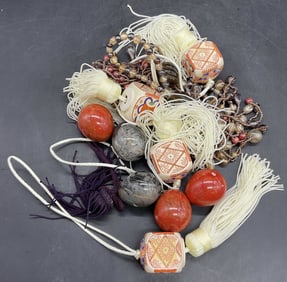 Group Lot Ceramic & Fabric Tassels + Beads