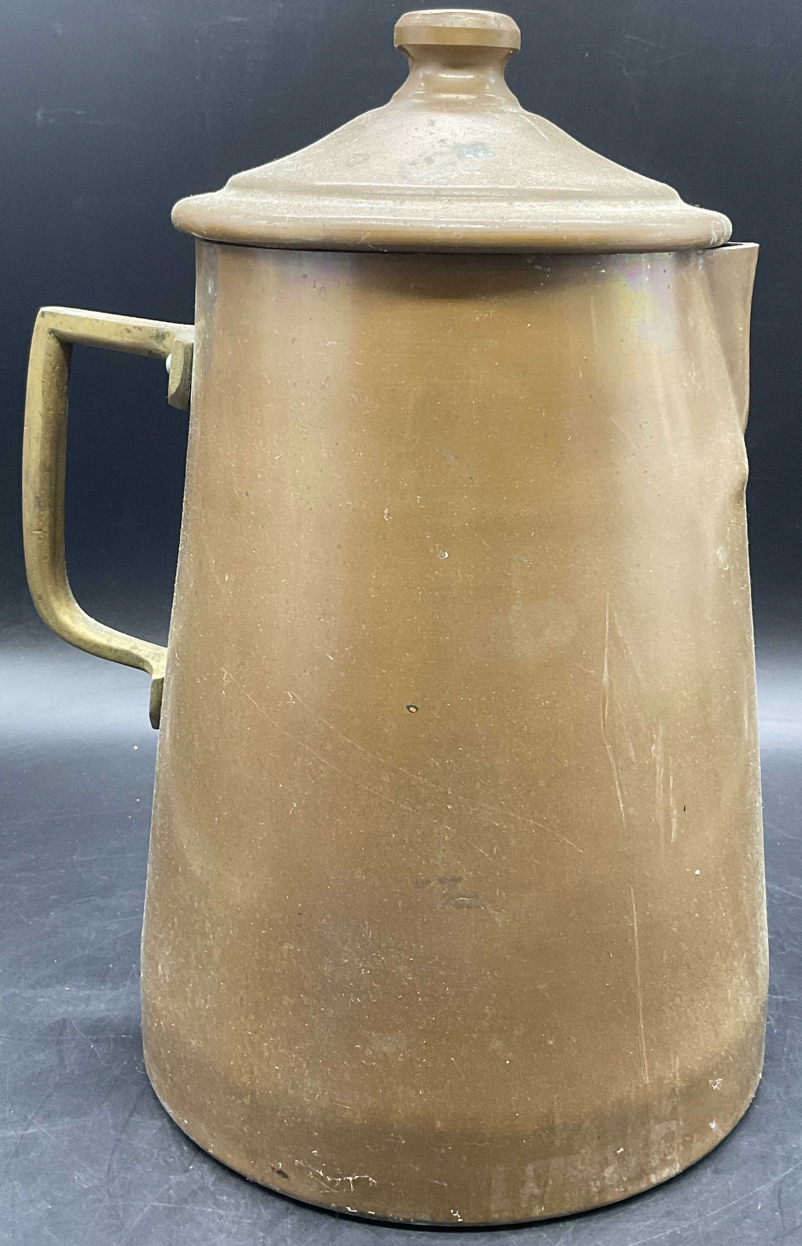 JENZ ITALY Vintage Copper & Brass Coffee Pot, Lid (1 of 8)