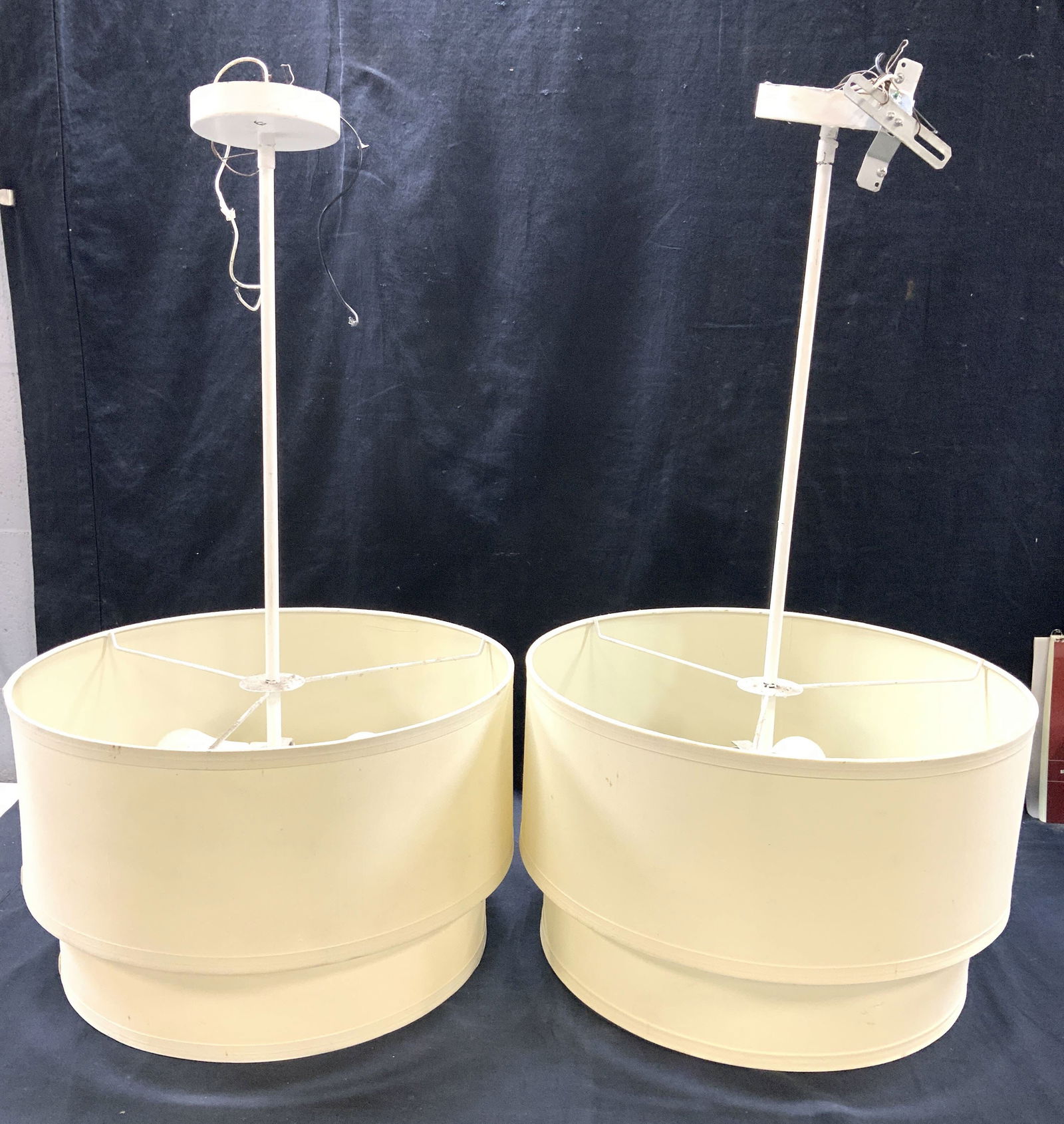 Pair Pendant MCM Style Drum Ceiling Lights (1 of 9)