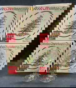 Set 18 Spode Christmas Tree Wine Glasses