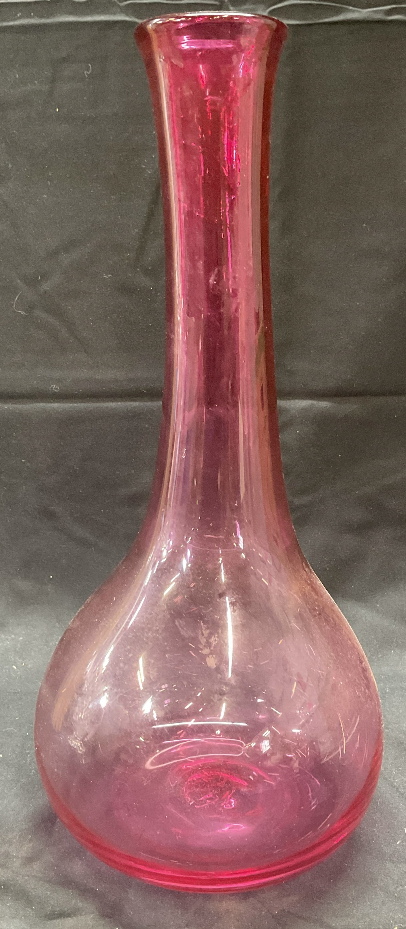 Hand Blown Magenta Art Glass Bulb Vase (1 of 6)