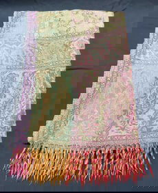 Green Multicolor Paisley Wrap Scarf