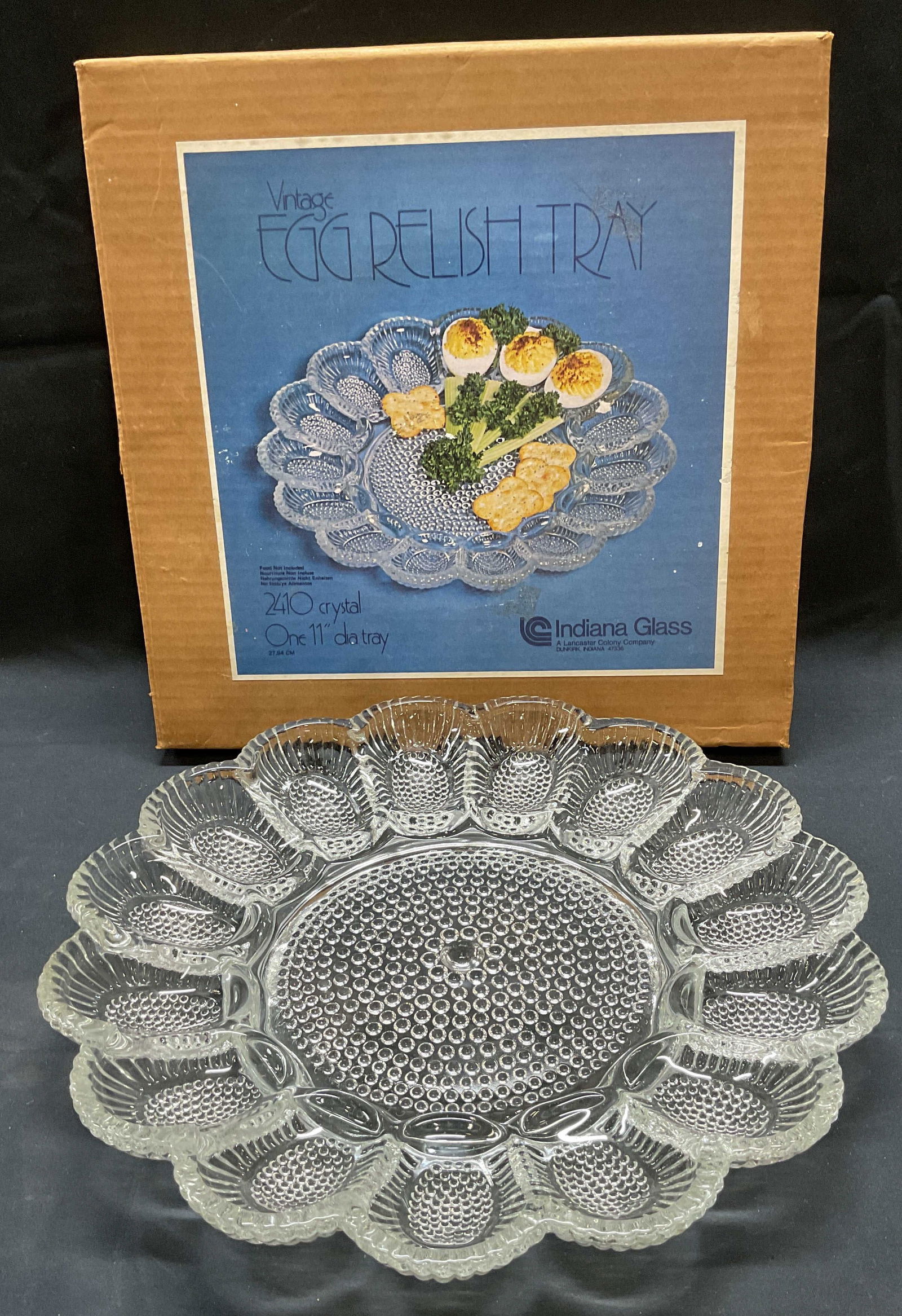 Vintage Indiana Glass Egg Relish Tray with Box (1 of 6)