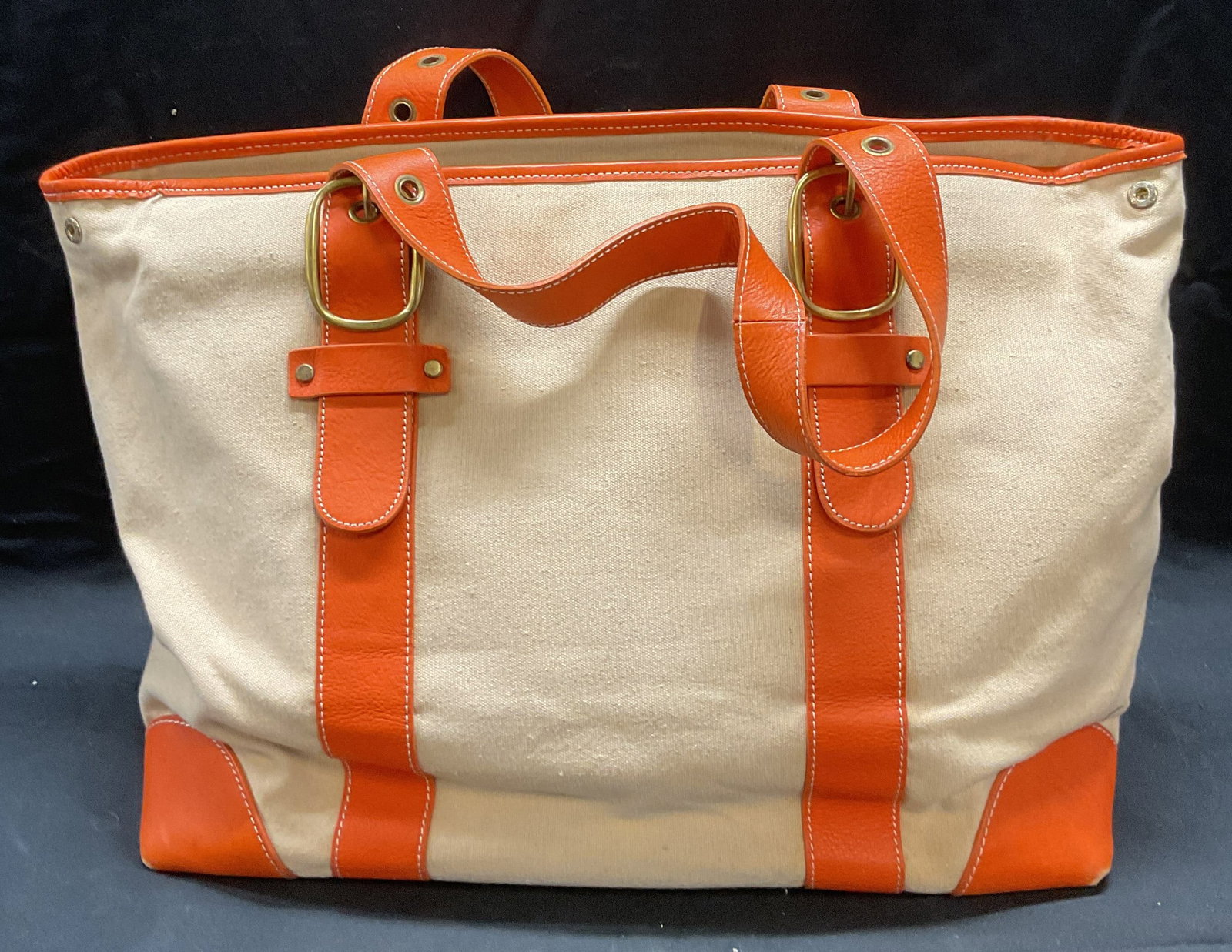 Banana Republic Canvas Leather Tote Bag (1 of 7)