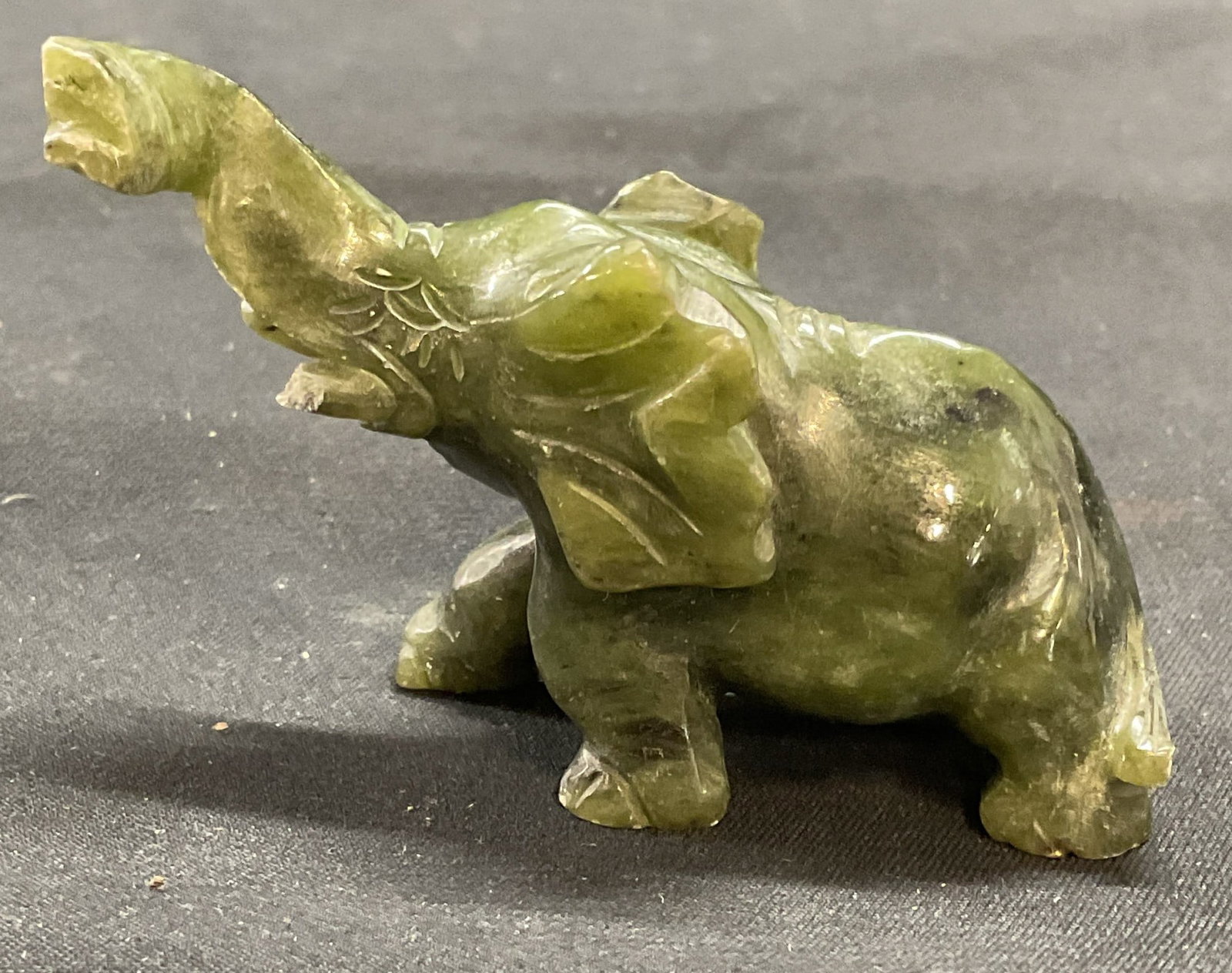 Vintage Hand Carved Jade Elephant Figural (1 of 6)