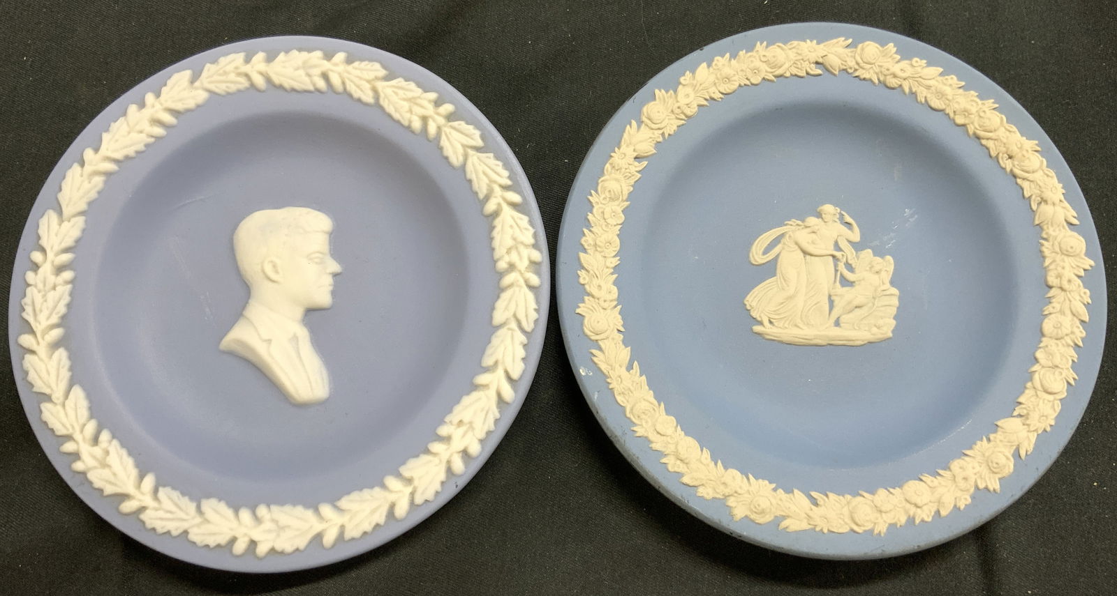 WEDGWOOD Lot 2 Vntg Jasperware Trinket Dishes Blue (1 of 8)