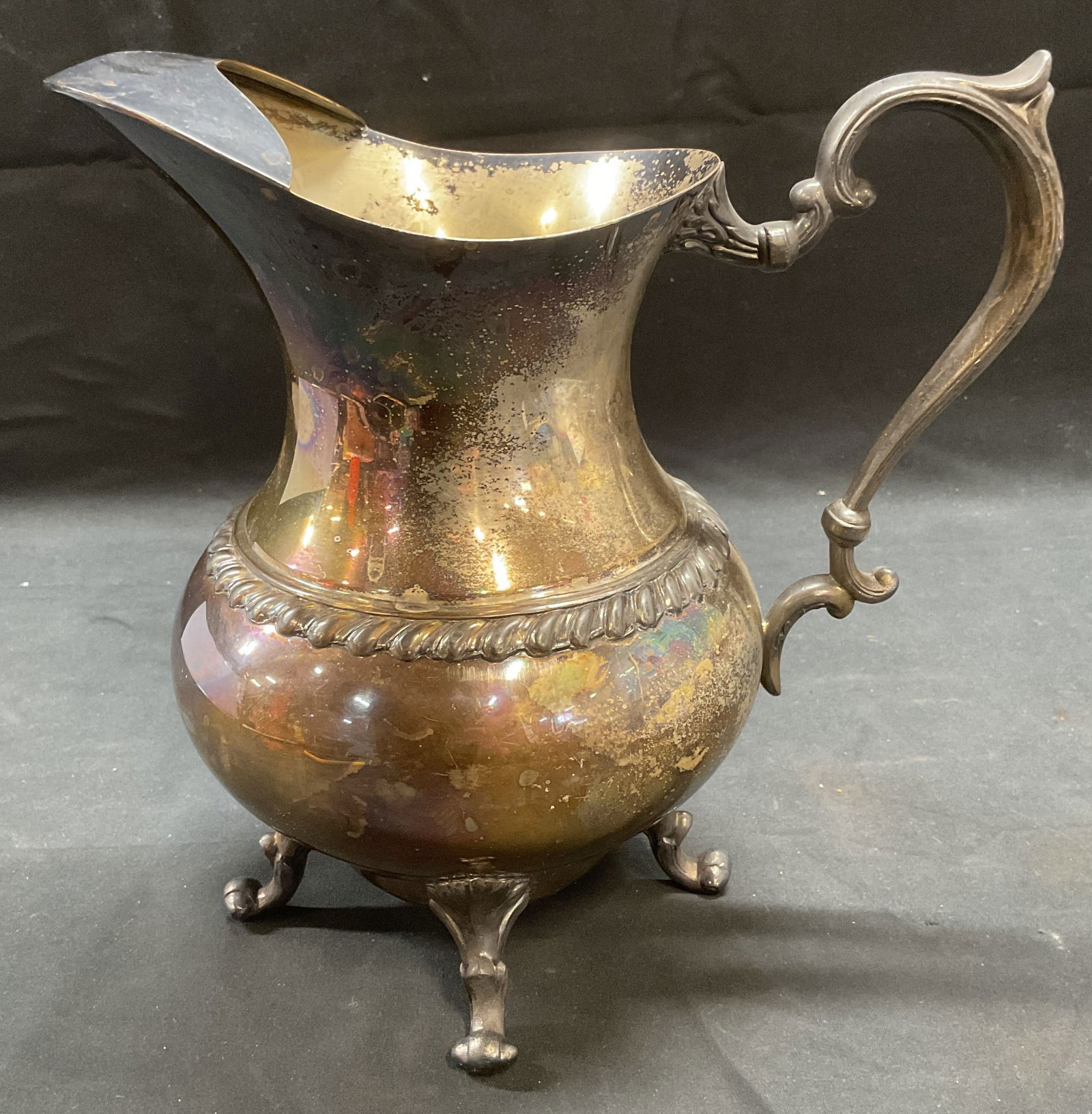Vtg Hallmarked Silver Plated Footed Pitcher (1 of 6)