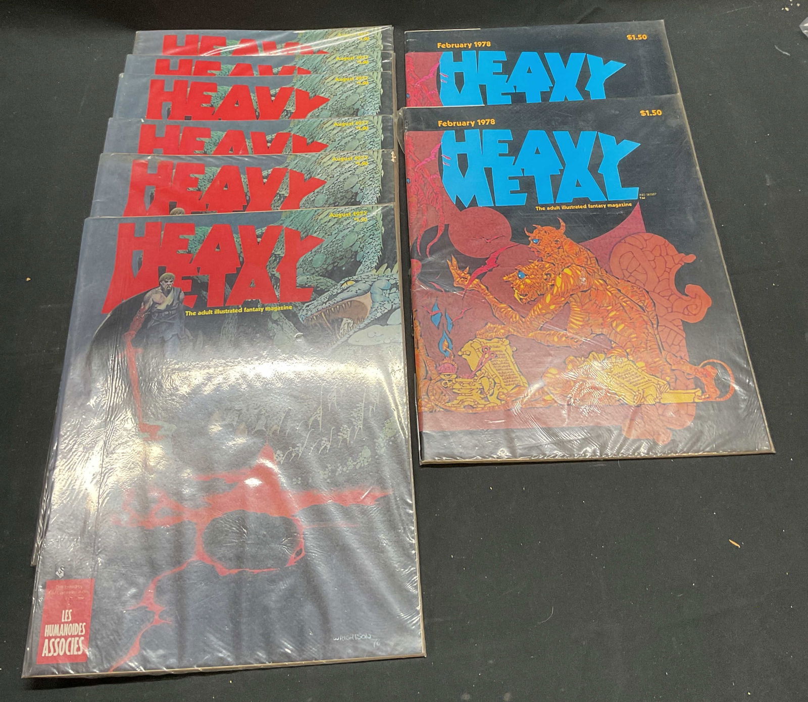 Lot 9 Heavy Metal Fantasy Magazine 1977/78 Illustr (1 of 6)