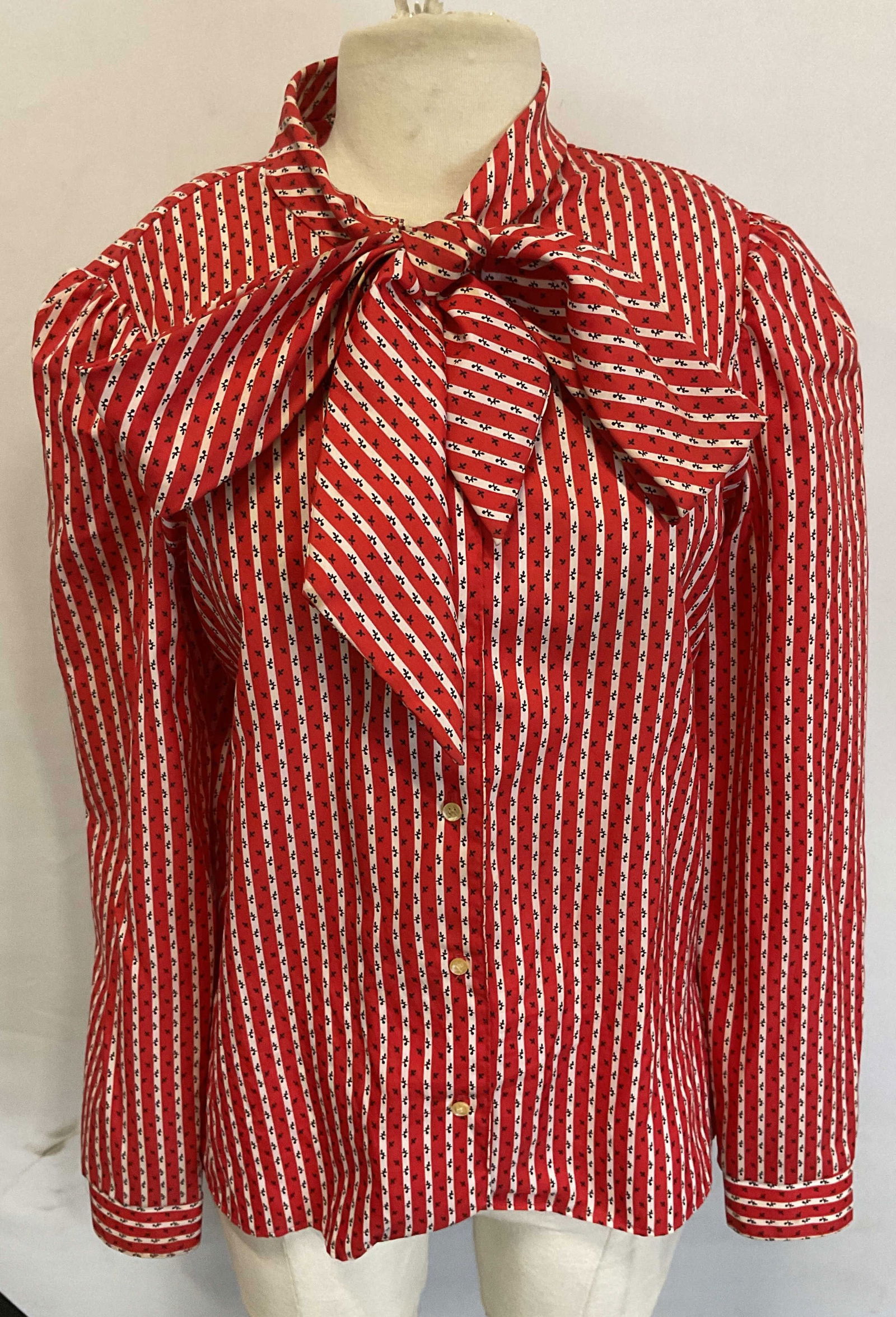 Vintage Red & White Striped Button Up Top (1 of 6)