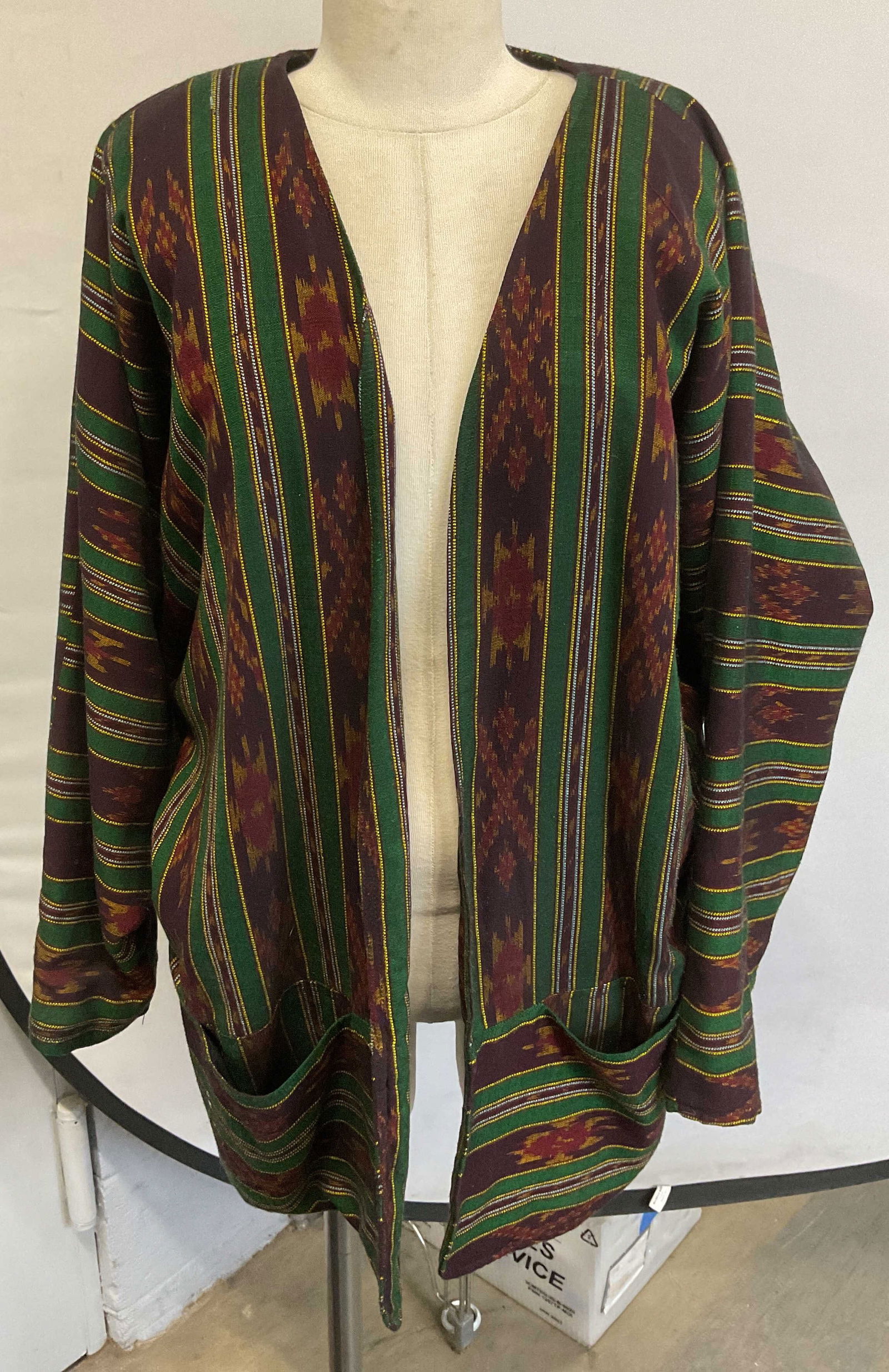 Vintage Green Striped Patterned Jacket (1 of 6)