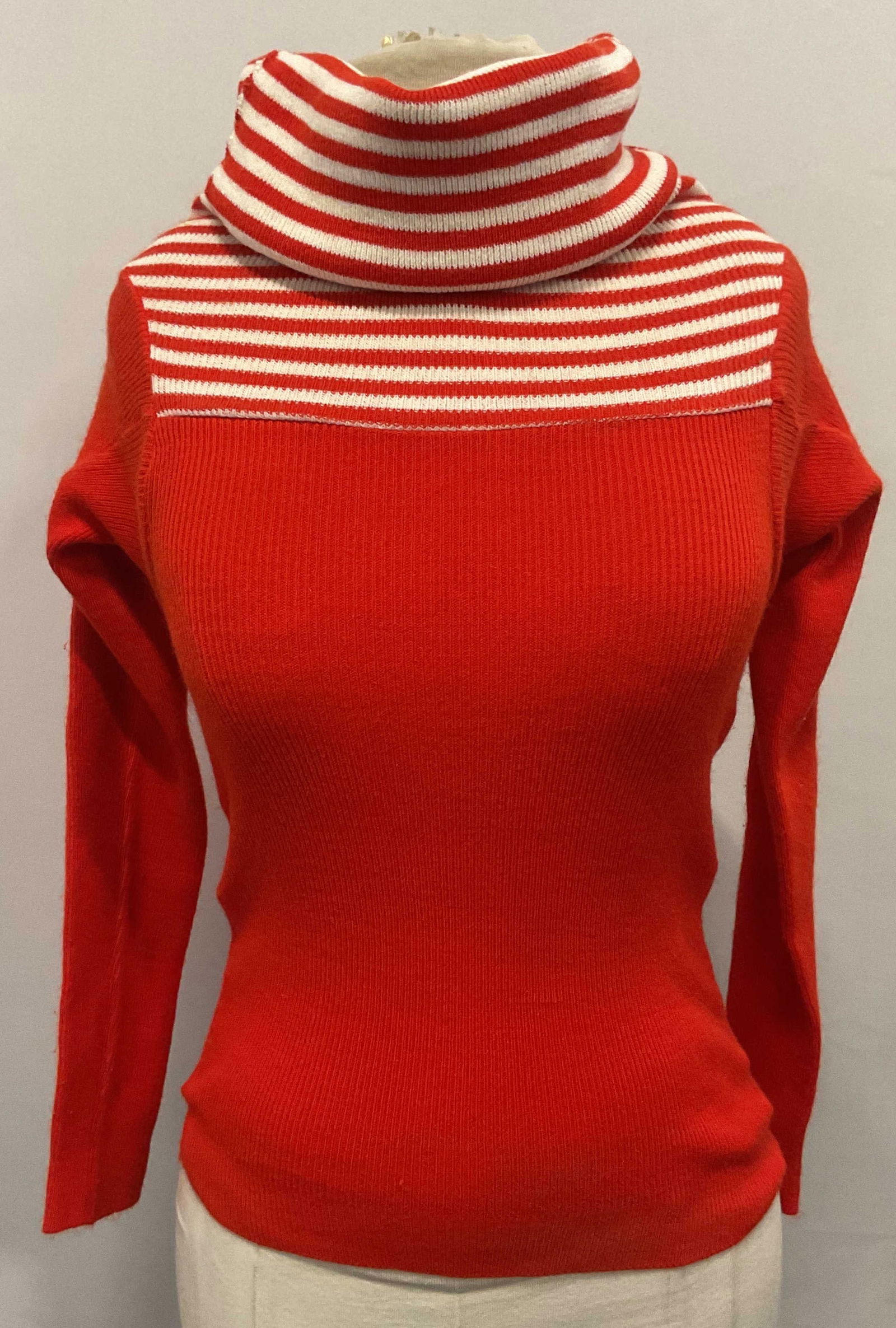 Pronto Red & White Striped Sweater, Italy (1 of 6)