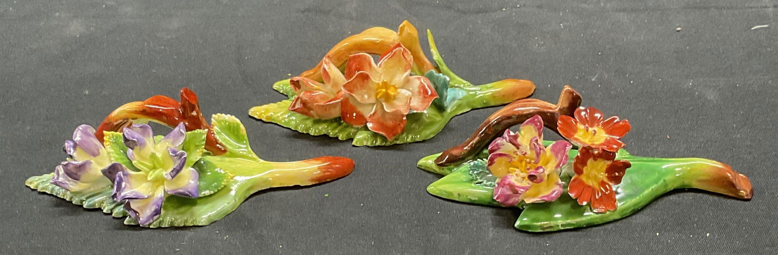 3 Dresden Porcelain Flower Place Card Holders Germ (1 of 9)