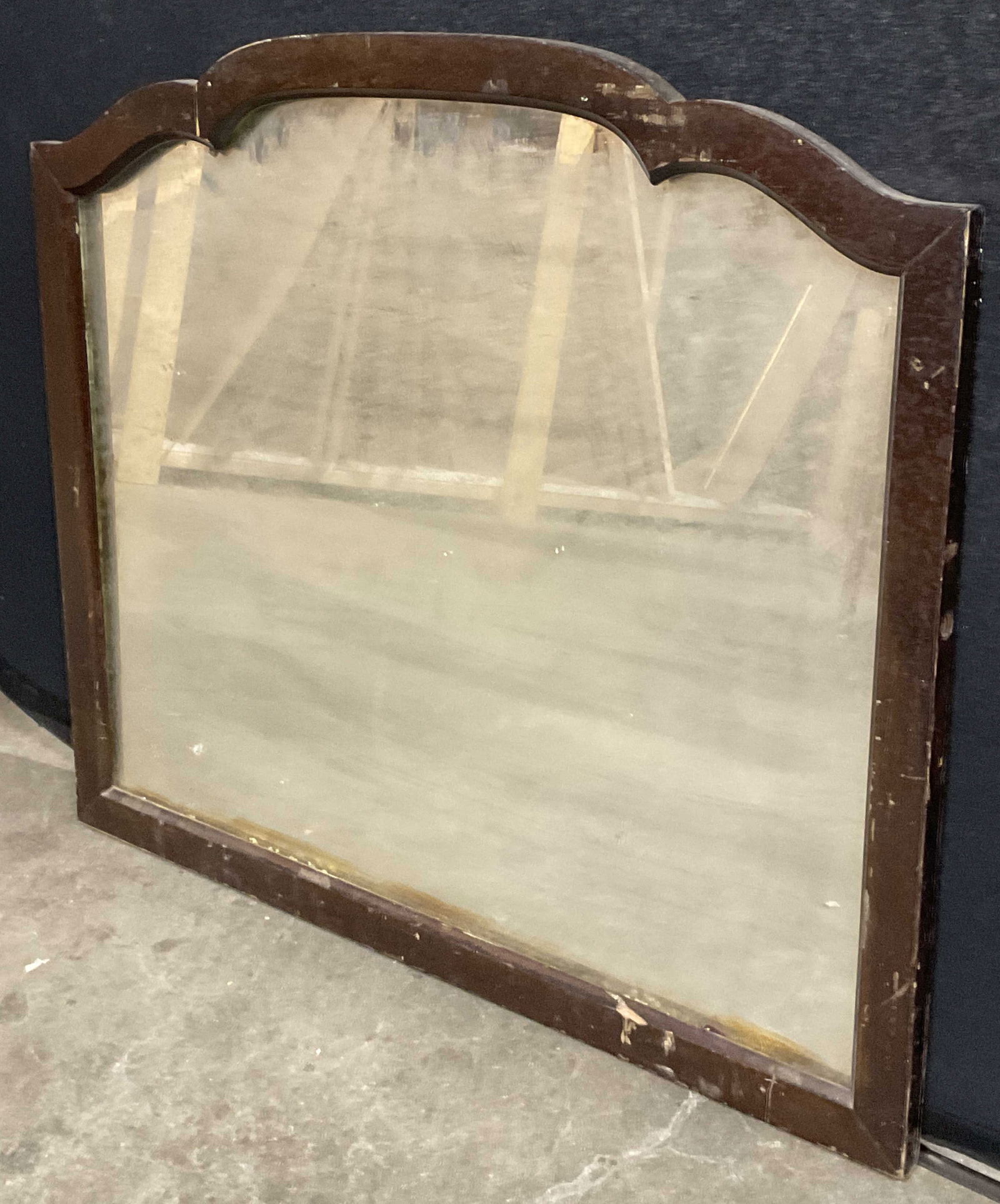 Vintage Brown Wood Framed Mirror (1 of 6)