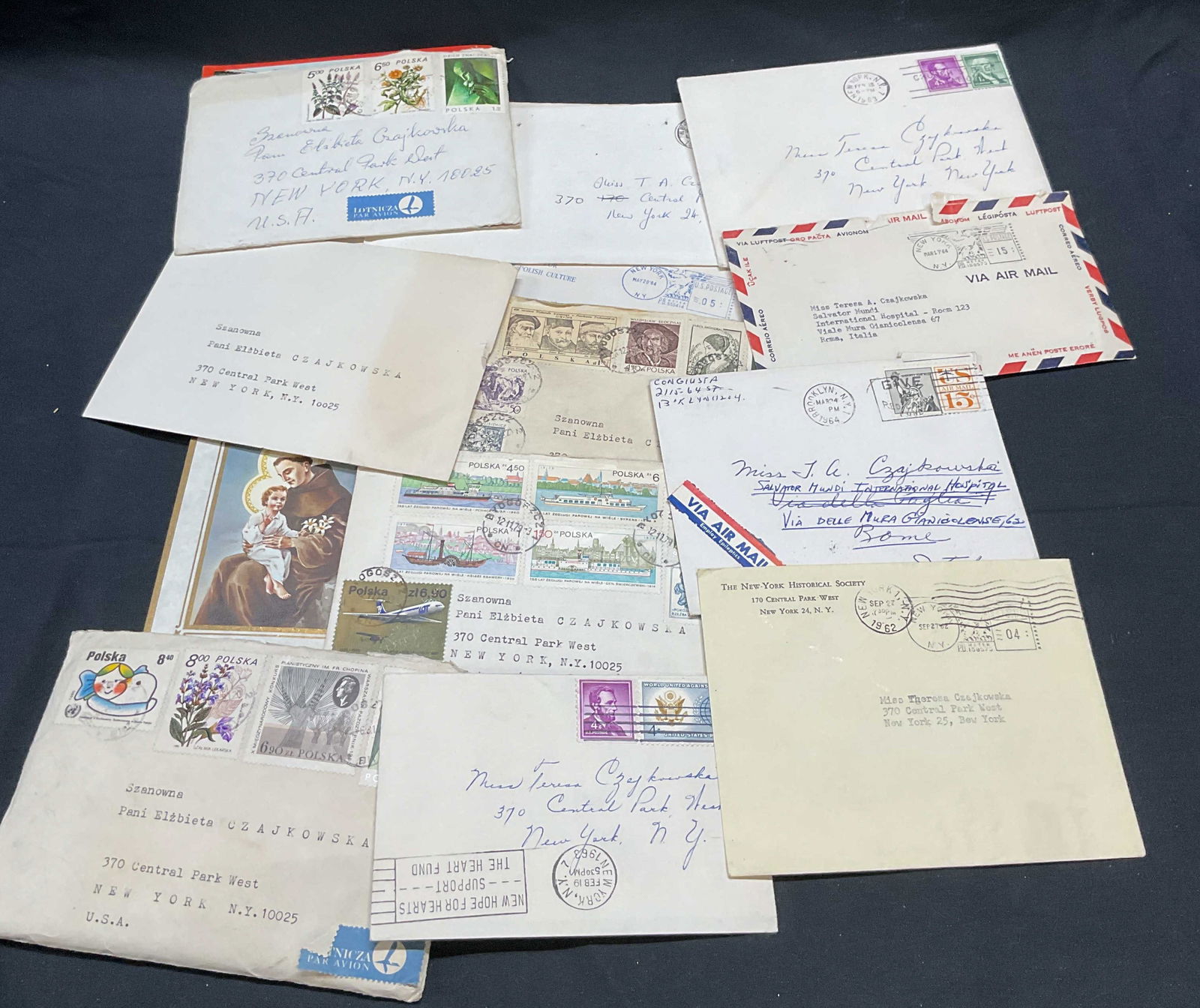 GrpVtg Letters, Postcards, USA, Poland, Italy 60s+ (1 of 6)
