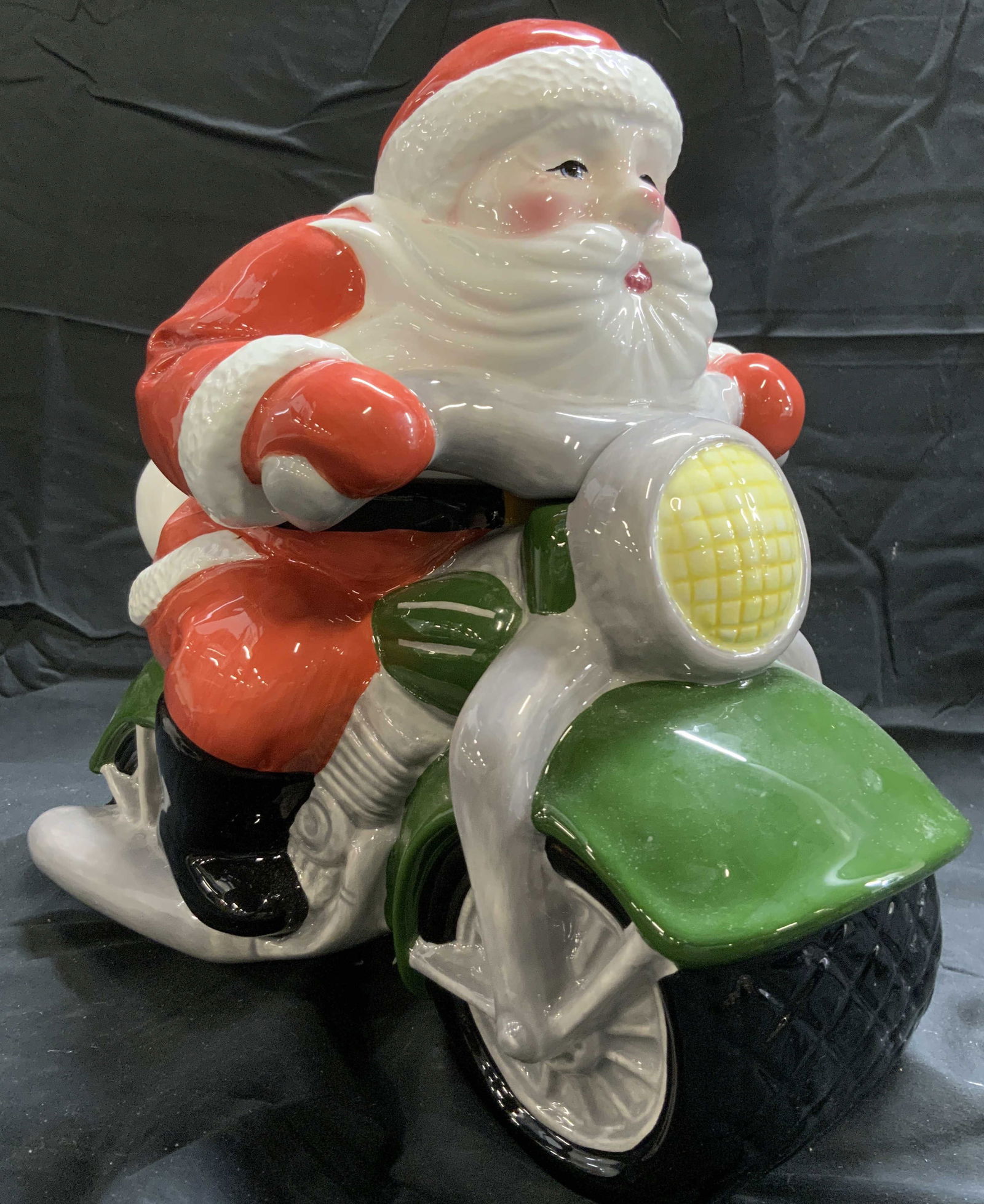 CLAY ART Vtg Prc Santa Claus Cookie Jar W Lid & Bx (1 of 8)
