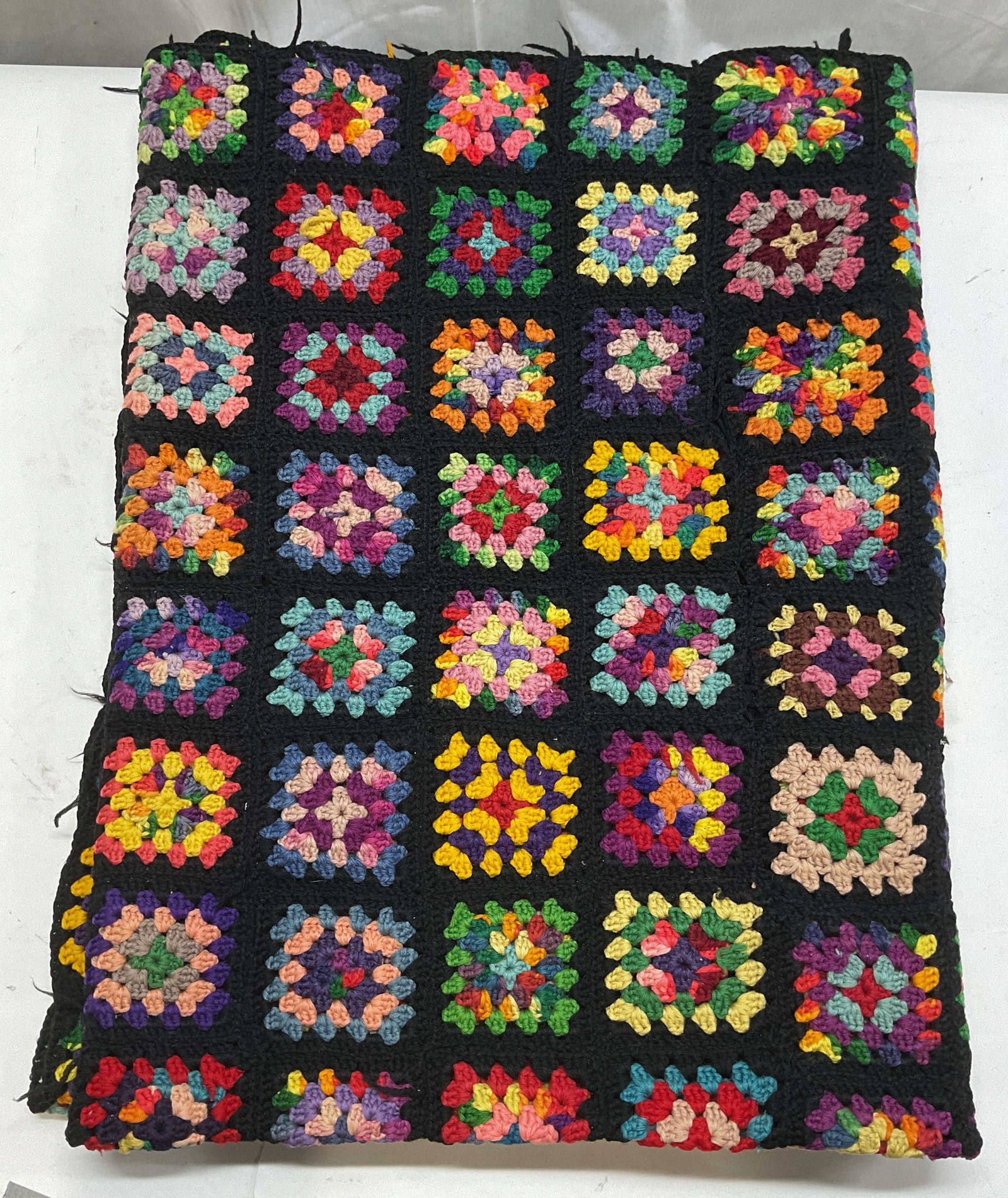 Multicolor Handmade Crochet Knit Blanket (1 of 7)