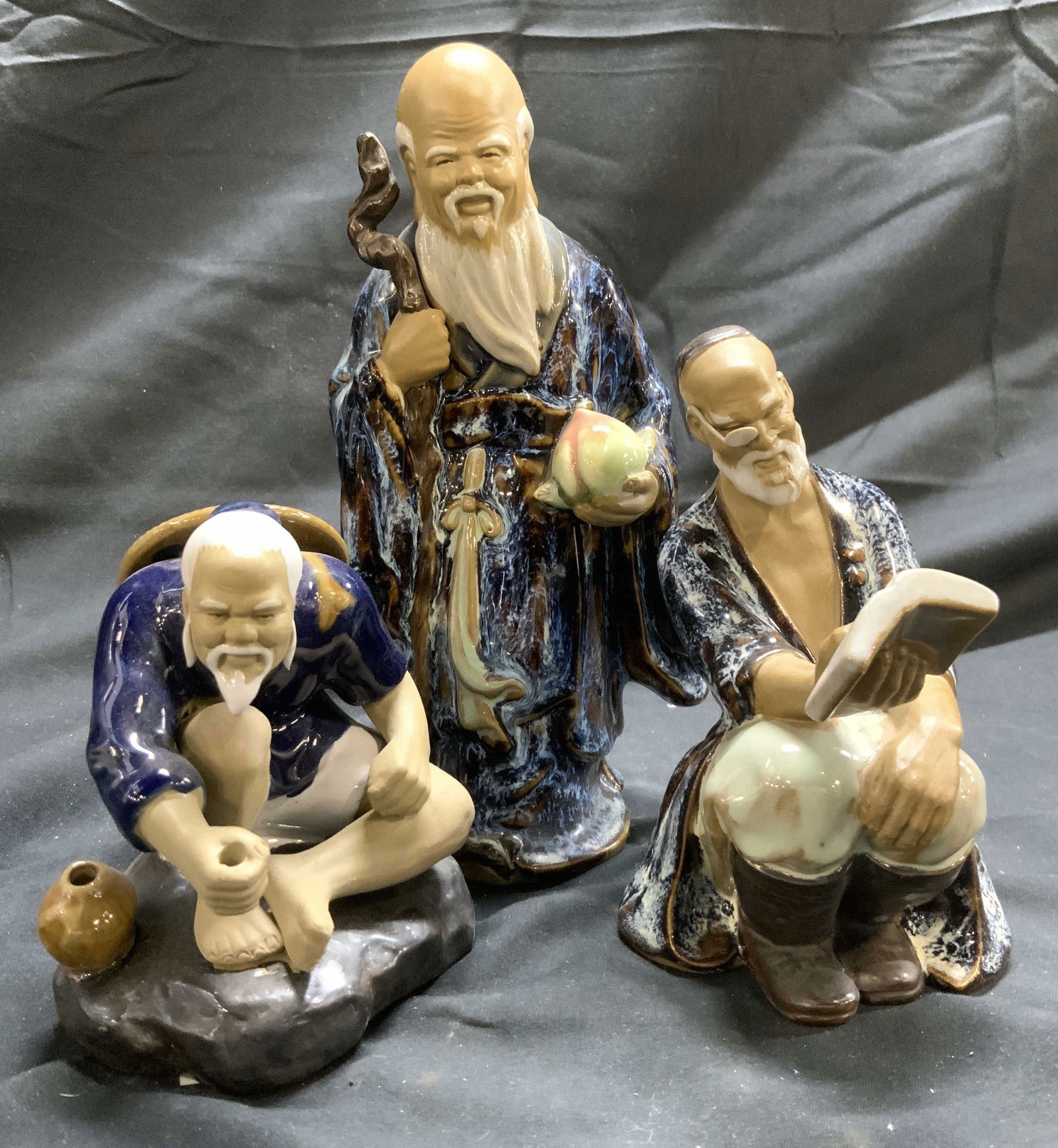 Lot 3 Vntg Asian Ceramic Elderly Male Figures (1 of 8)