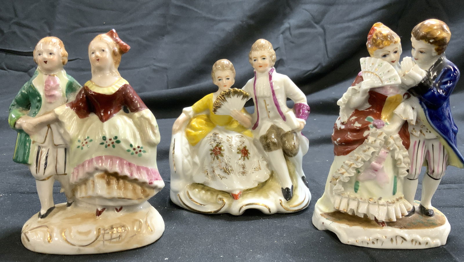 Lot 3 Vintage Porc Colonial Couple Figures JAPAN (1 of 10)