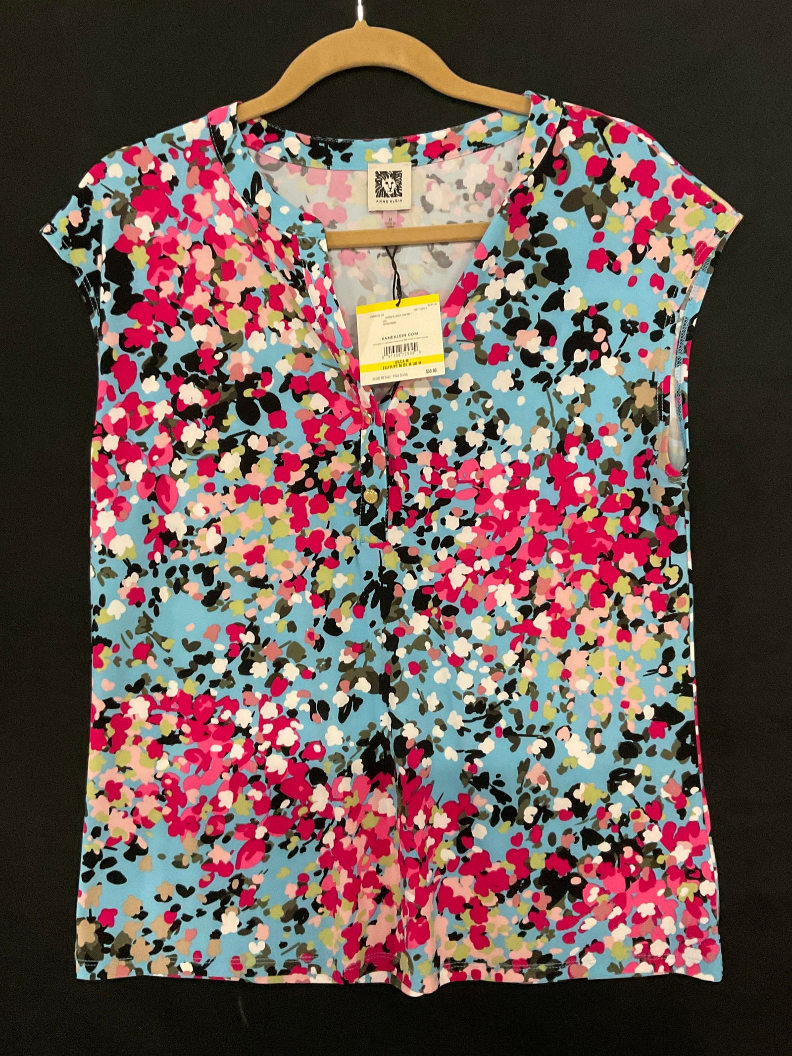 ANNE KLEIN NWT Multicolored Floral Pattern Shirt (1 of 9)