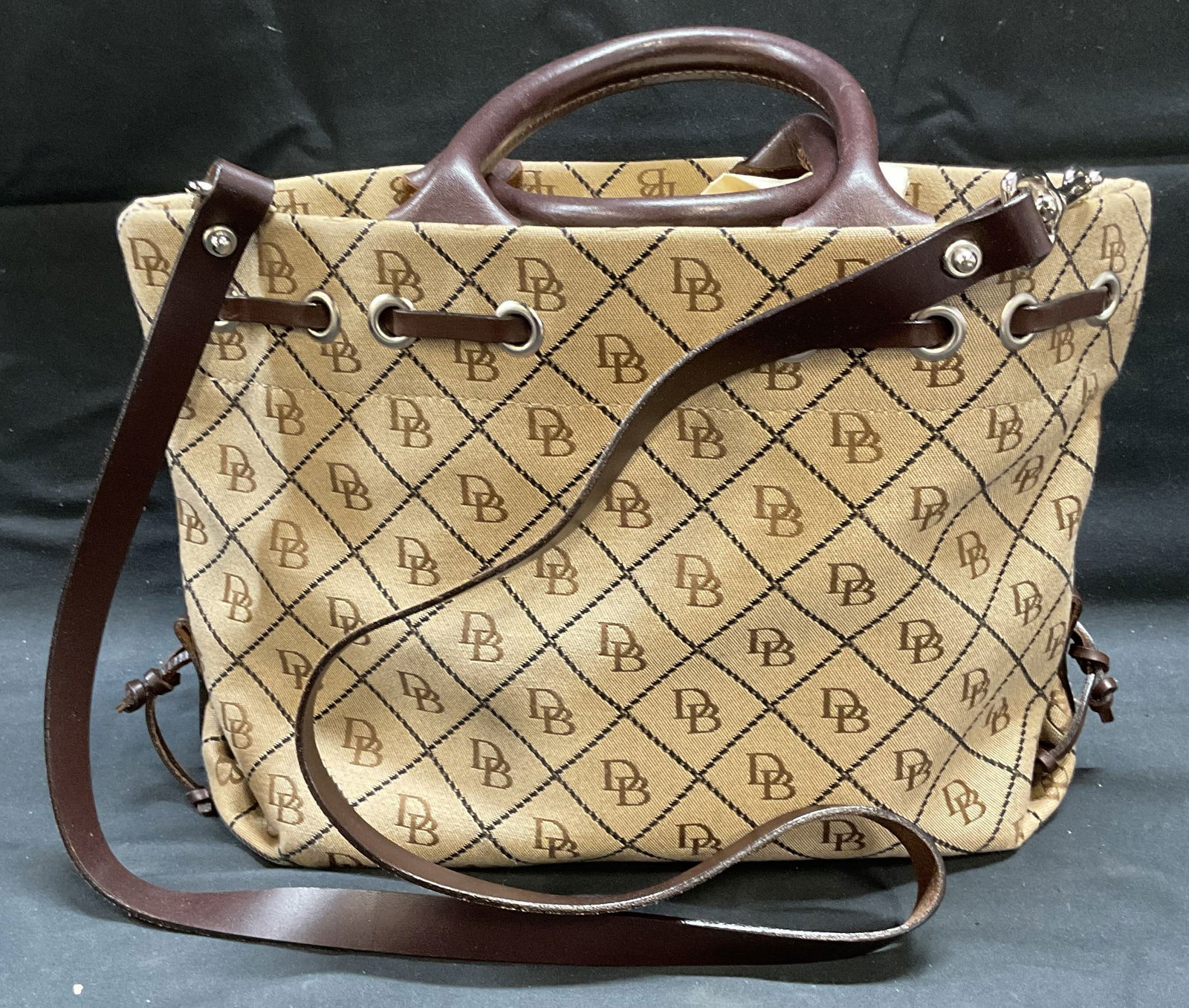 Vtg Dooney & Bourke Monogram Canvas Handbag (1 of 8)