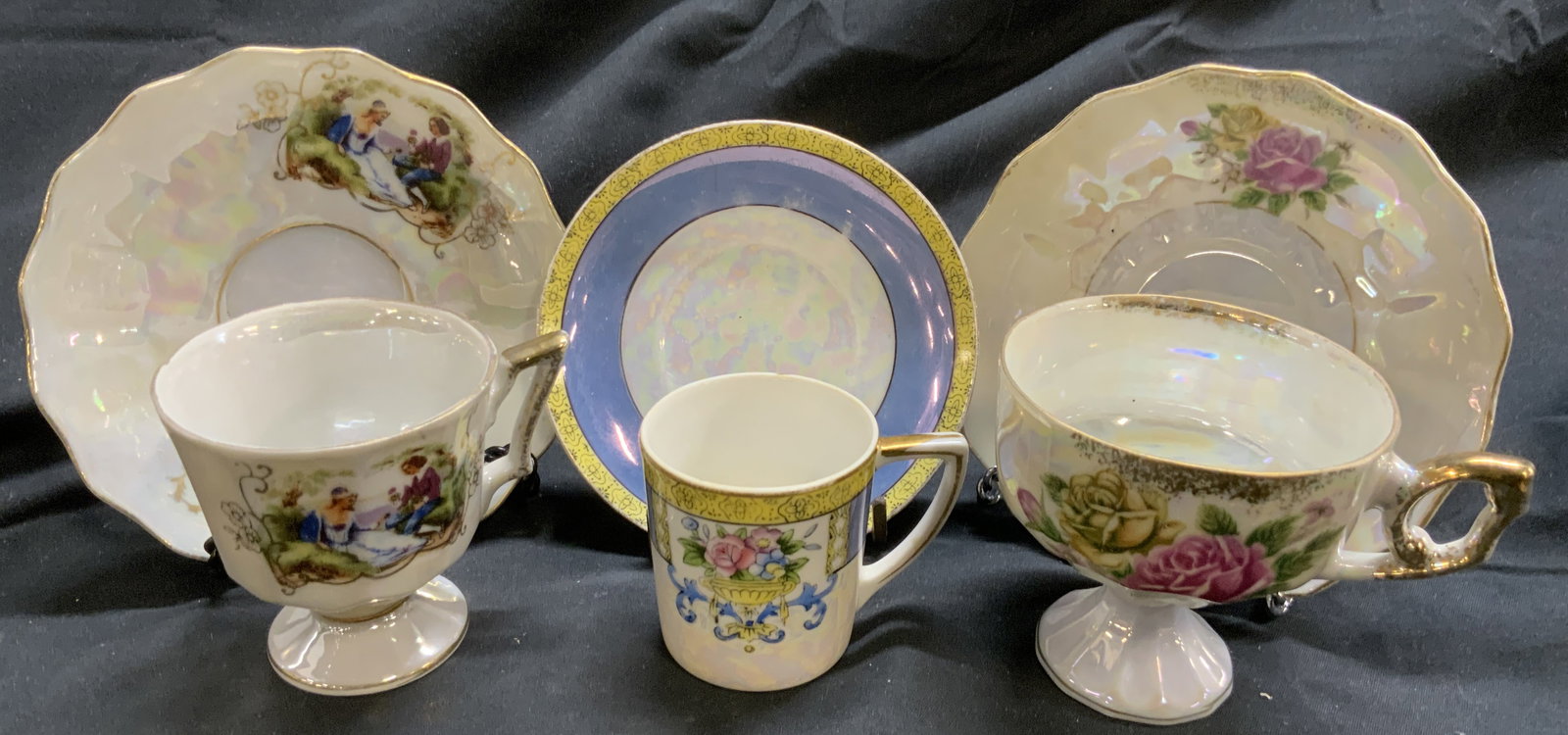 Lot 6 Vtg Assorted Porcelain Cups & Saucers Japan+ (1 of 11)