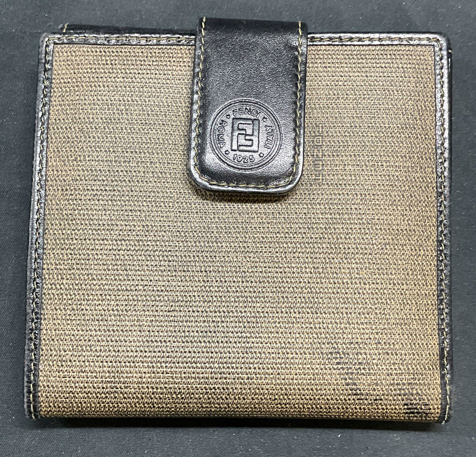 Vintage Fendi Black Leather Bifold Wallet, Italy (1 of 6)