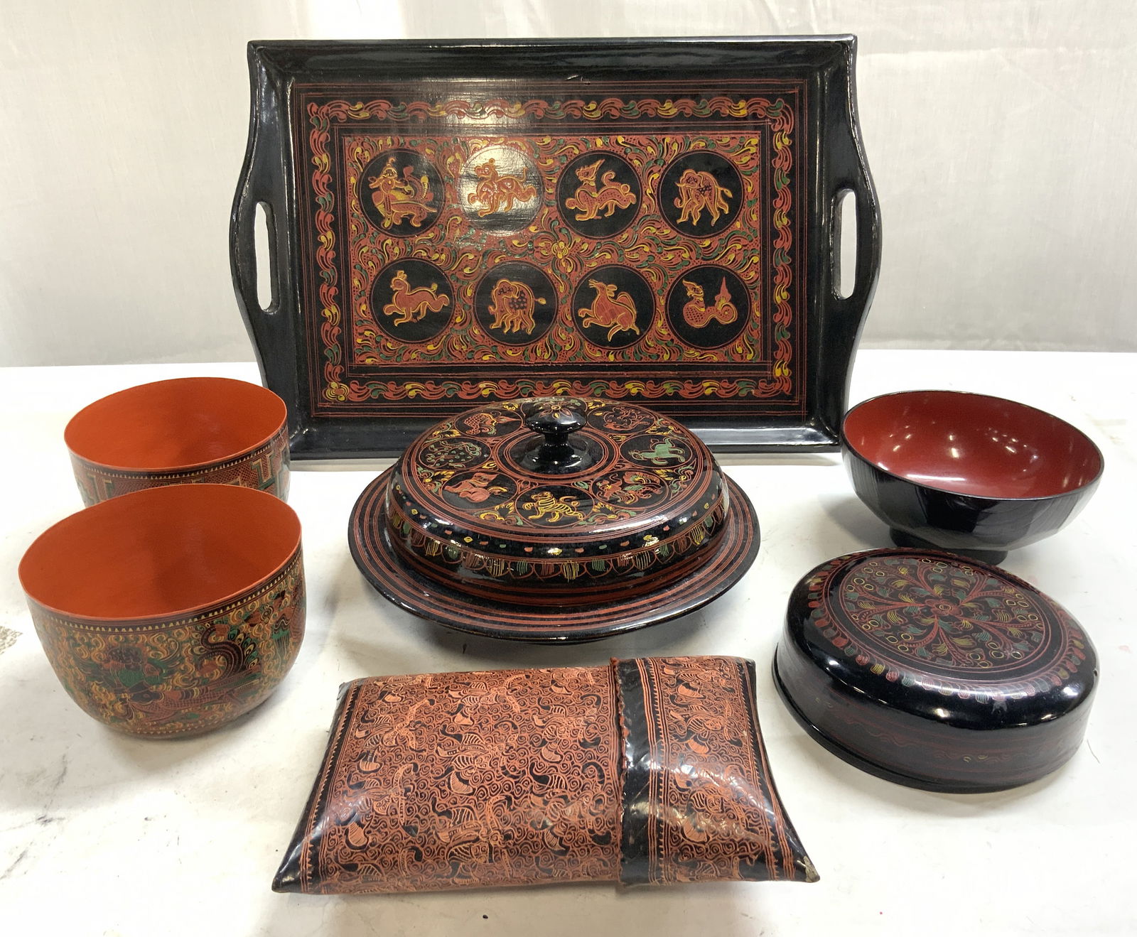 Lot 7 Assorted Burmese Tabletop Accessories (1 of 9)
