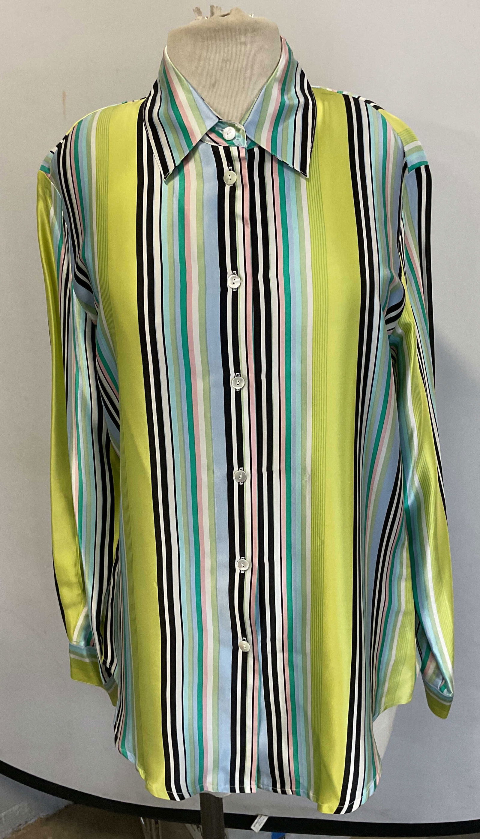 Ishyu Striped Silk Button Up Top NWT (1 of 7)
