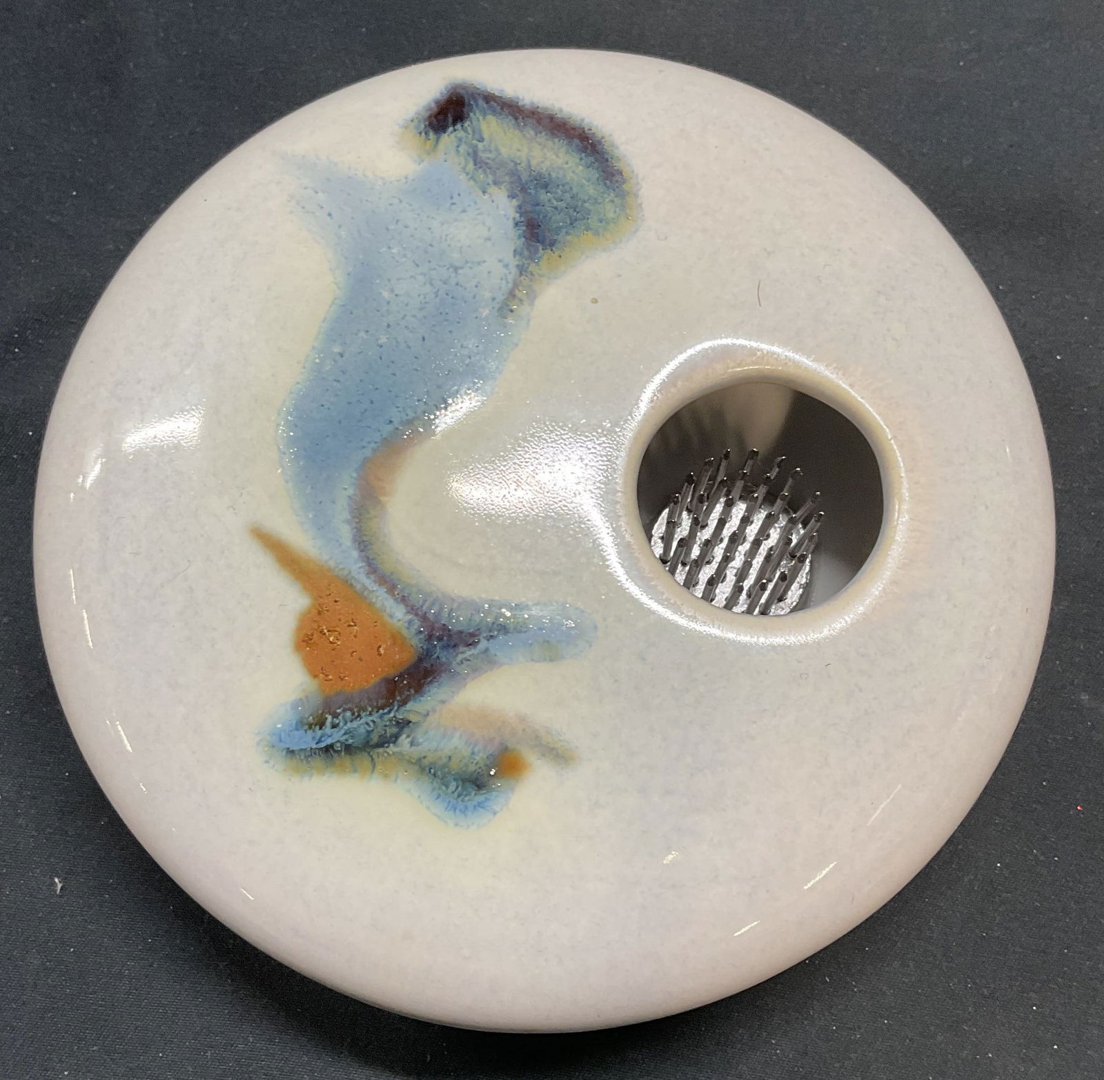 Signed Ceramic Flower Frog Arranger (1 of 6)