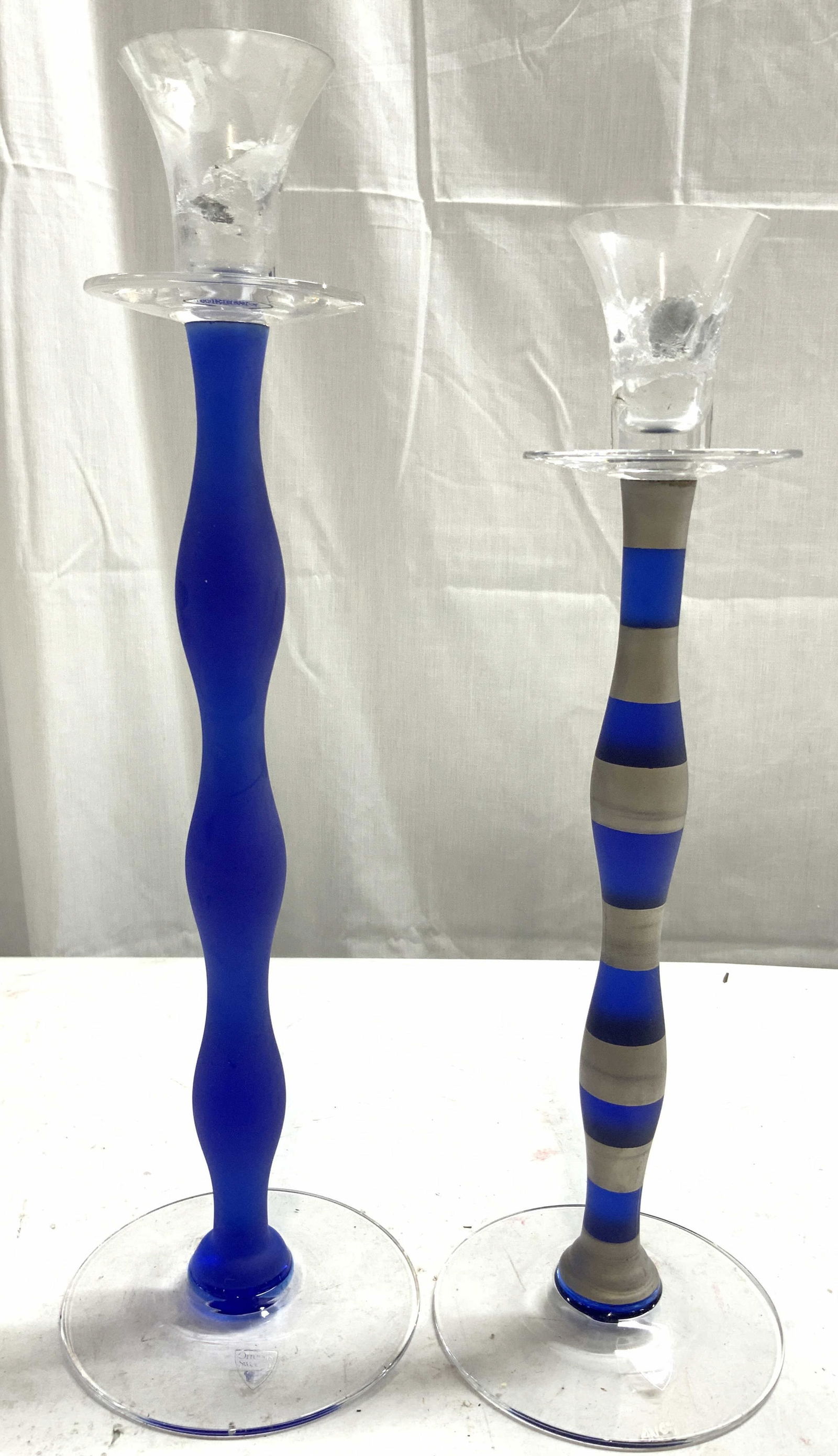 ORREFORS SWEDEN Lot 2 Art Glass Candlesticks (1 of 6)