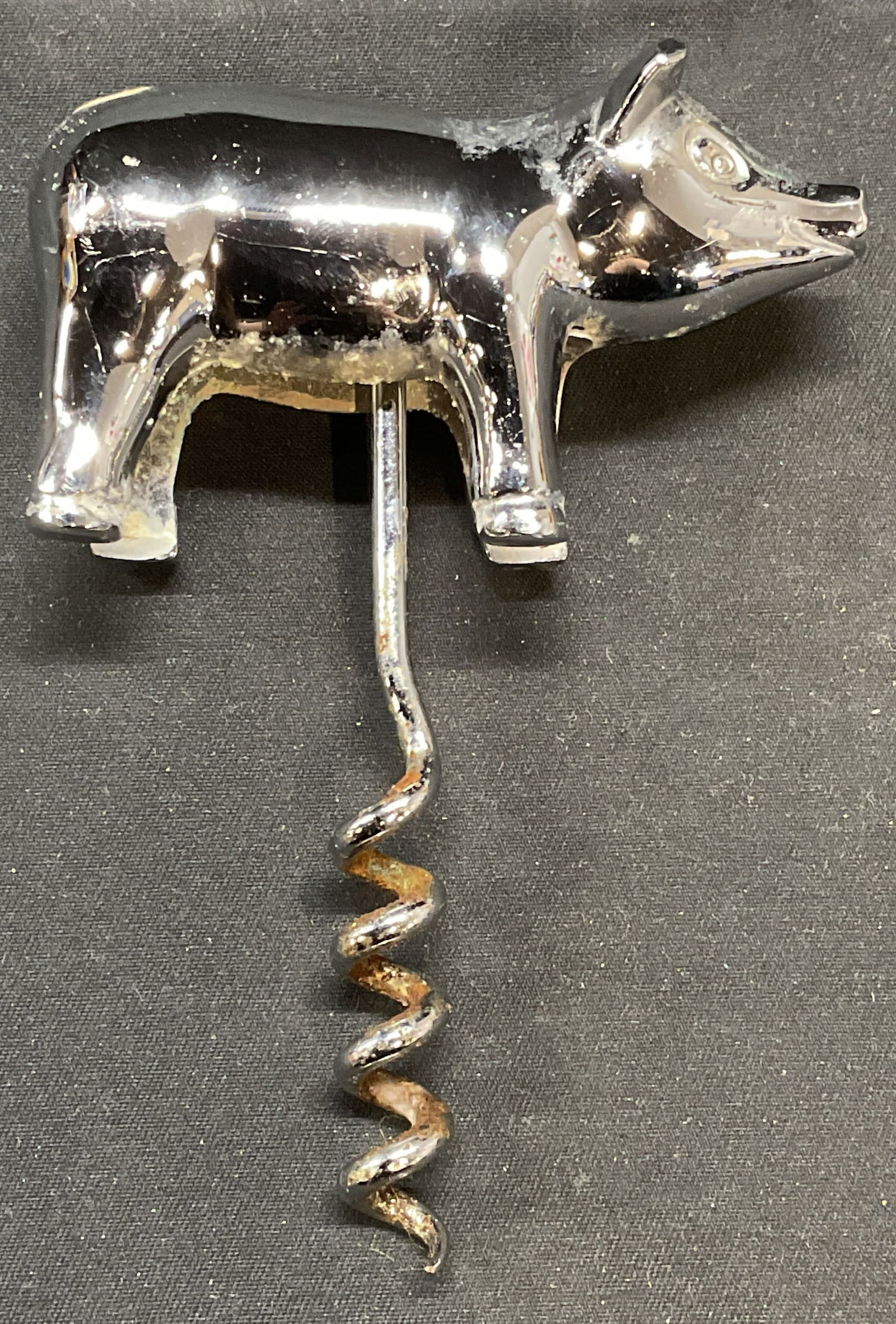 Silver Tone Pig Figural Corkscrew (1 of 7)