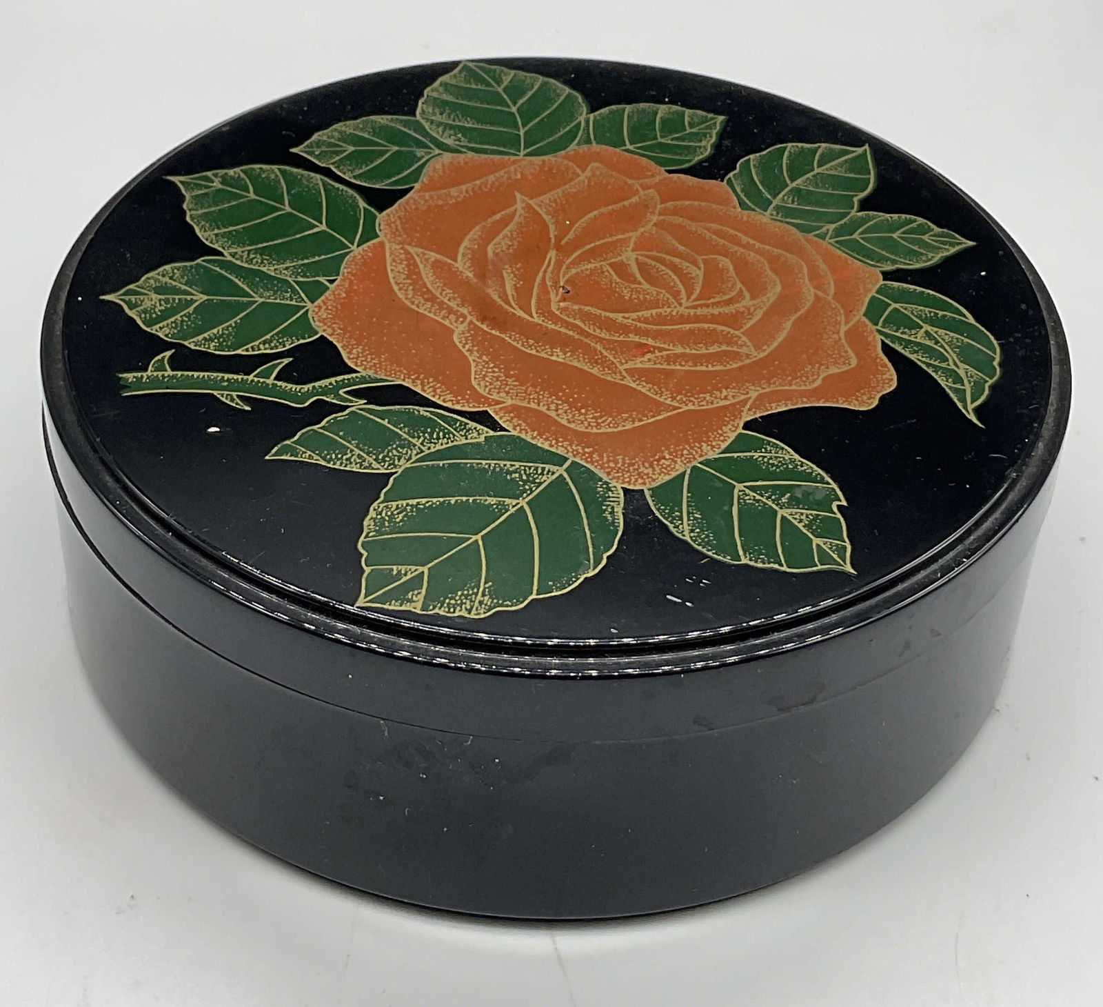 Set 7 Black & Red Floral Coasters W/ Storage Box (1 of 7)