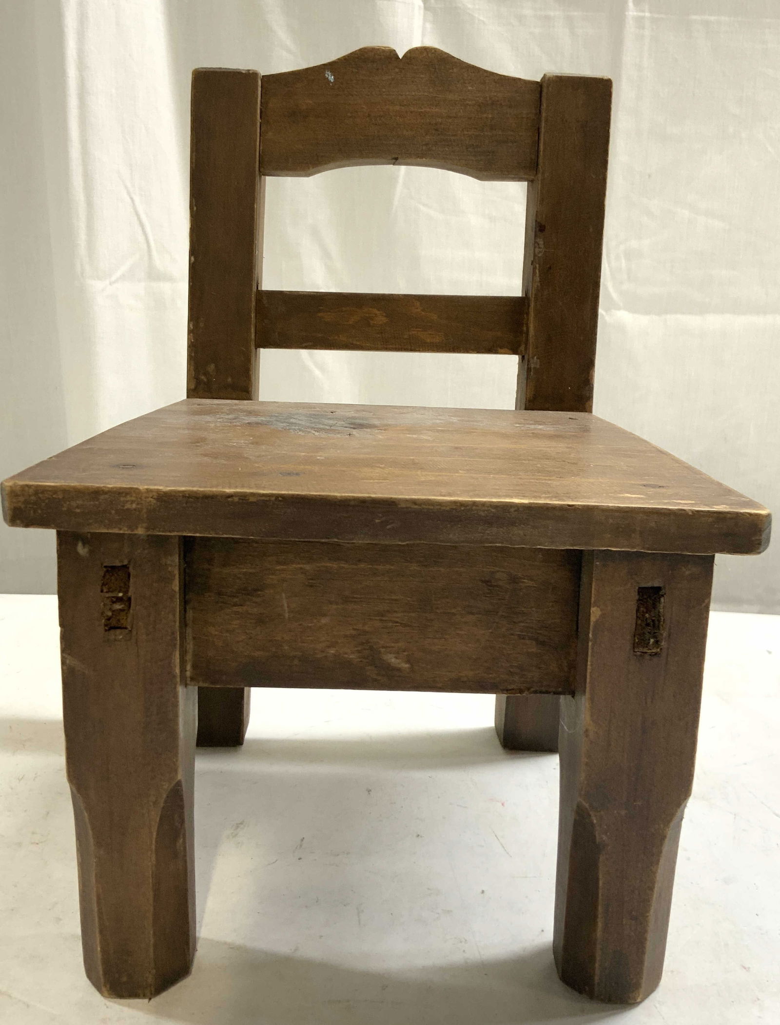 Vintage Carved Wooden Doll Chair Brown (1 of 8)