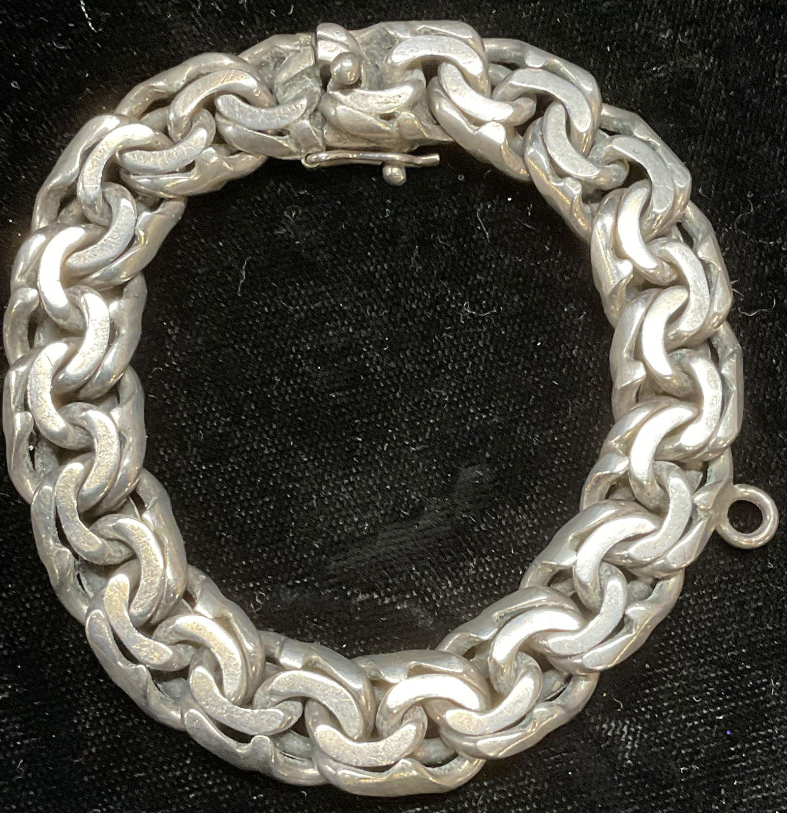 Vtg Sterling Silver Chain Bracelet, Mexico 1.7 OZT (1 of 6)