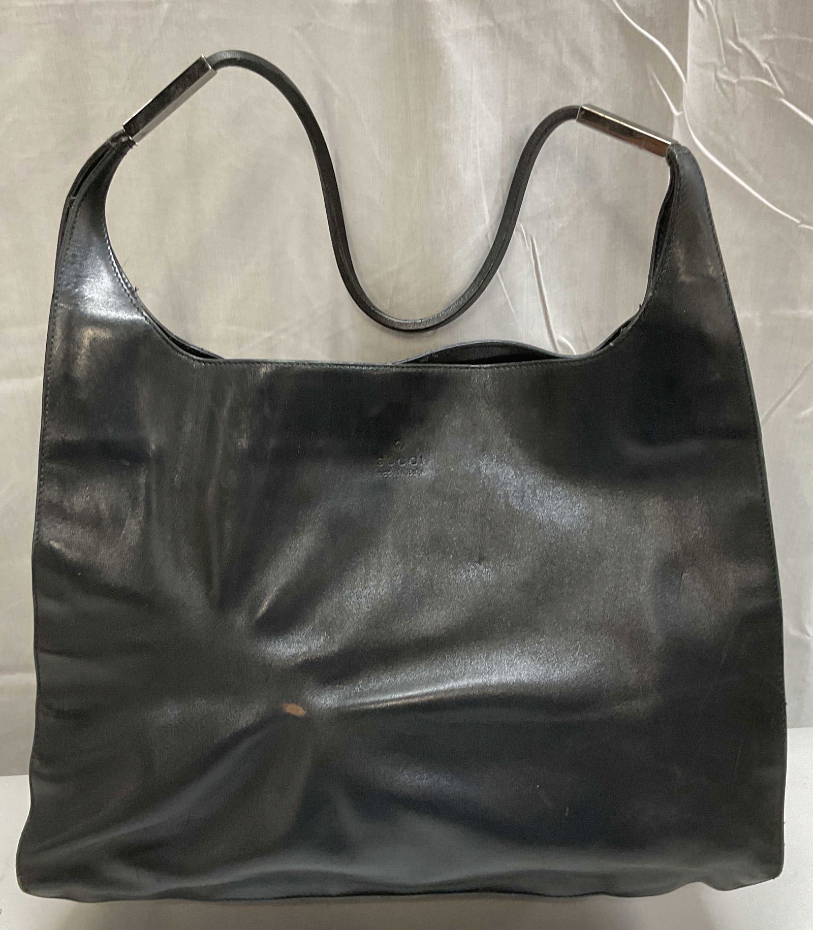 Vtg Gucci Black Leather Handbag, Italy (1 of 14)