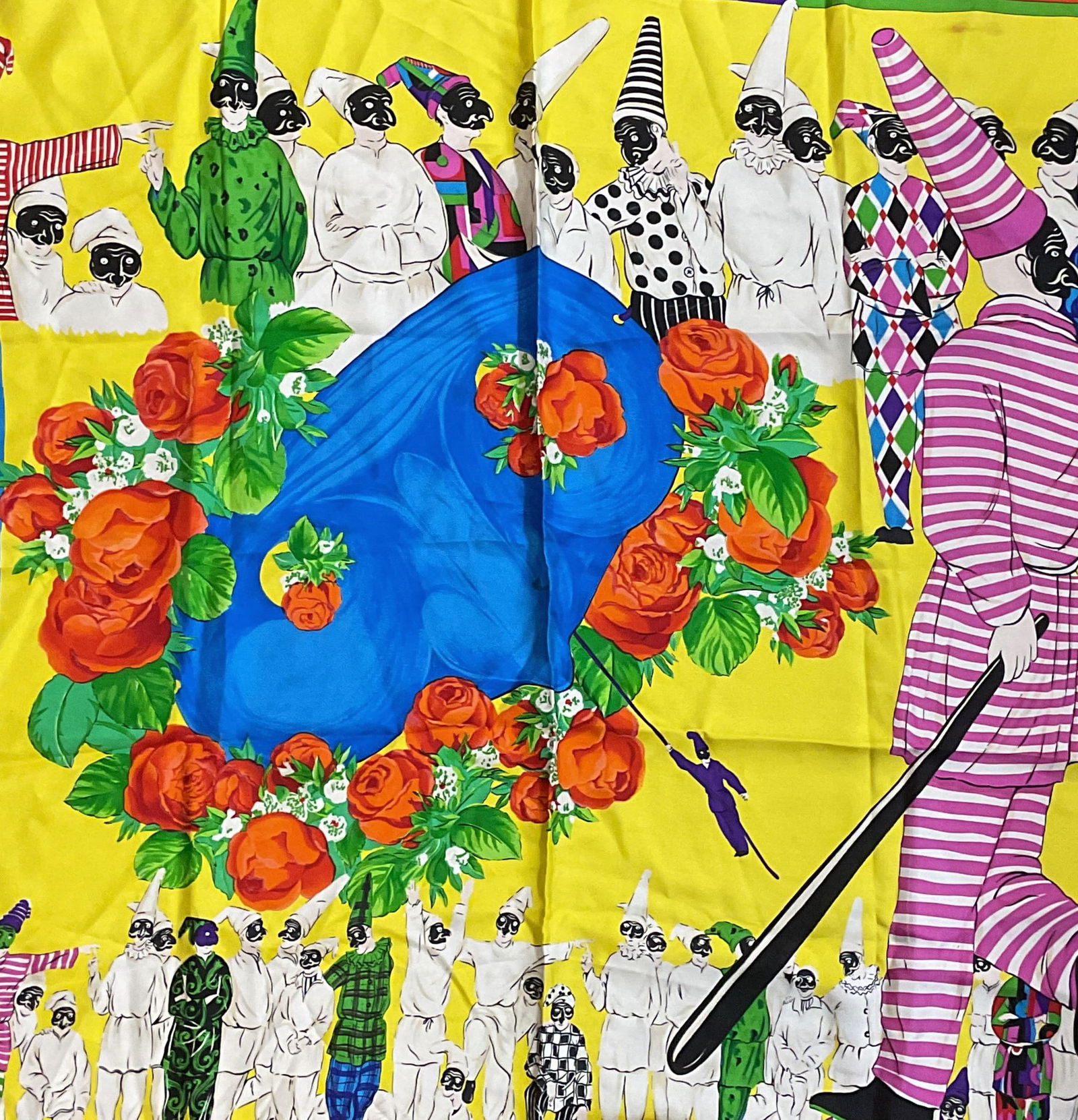 Versace Pulcinella Signatures Silk Scarf, Italy (1 of 7)