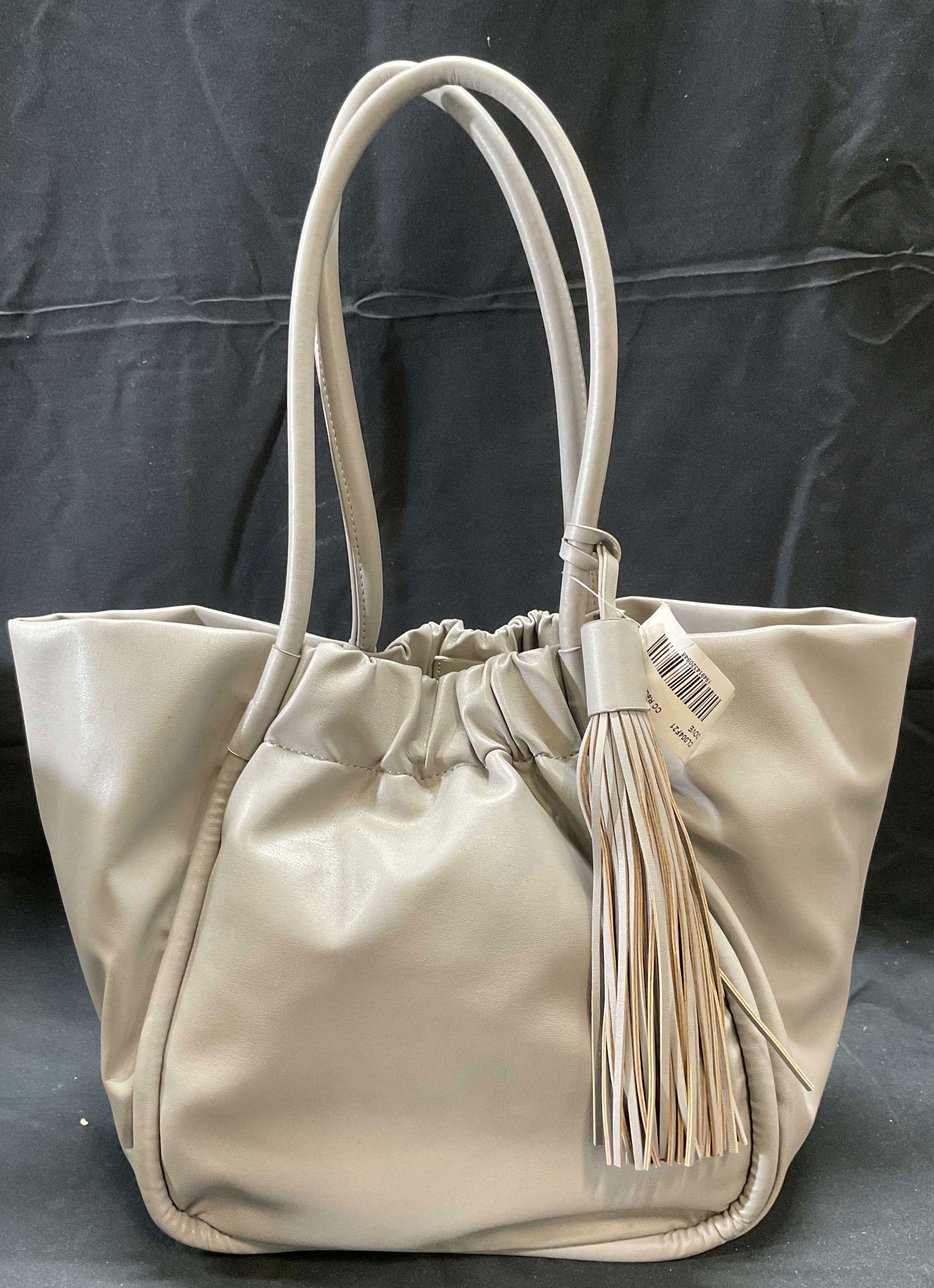 Grey Faux Leather Tassel Handbag NWT (1 of 6)