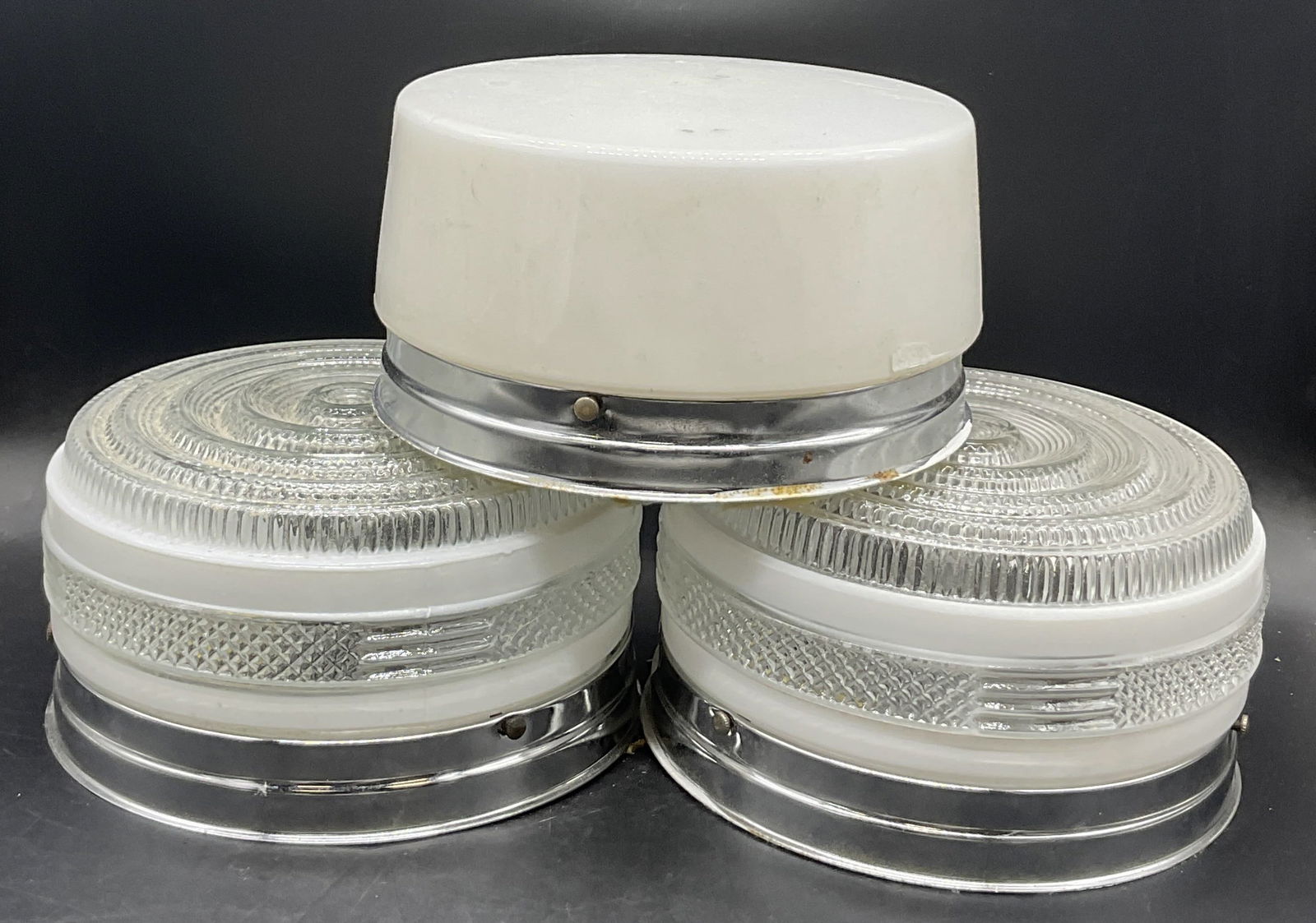 Lot 3 Glass Shade Ceiling Lights (1 of 7)